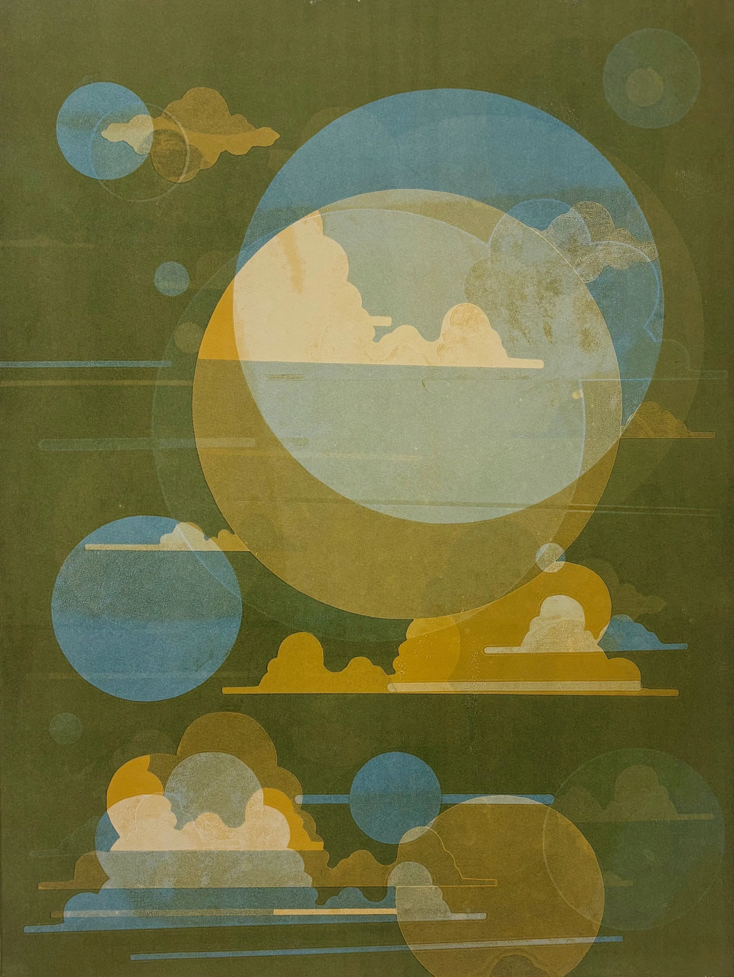 Drift States No. 1 2025, 29.5 x 21 inches, monotype on Somerset Cotton Rag, Mullowney Printing Company, Portland, OR