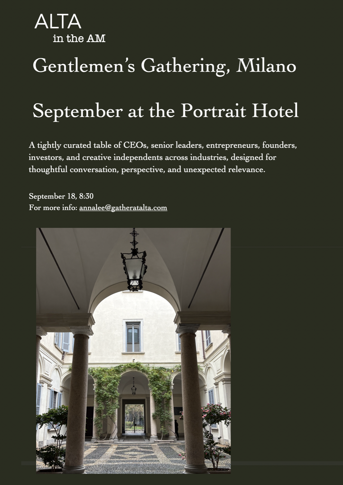 September 18, Gentlemen's Gathering Milano