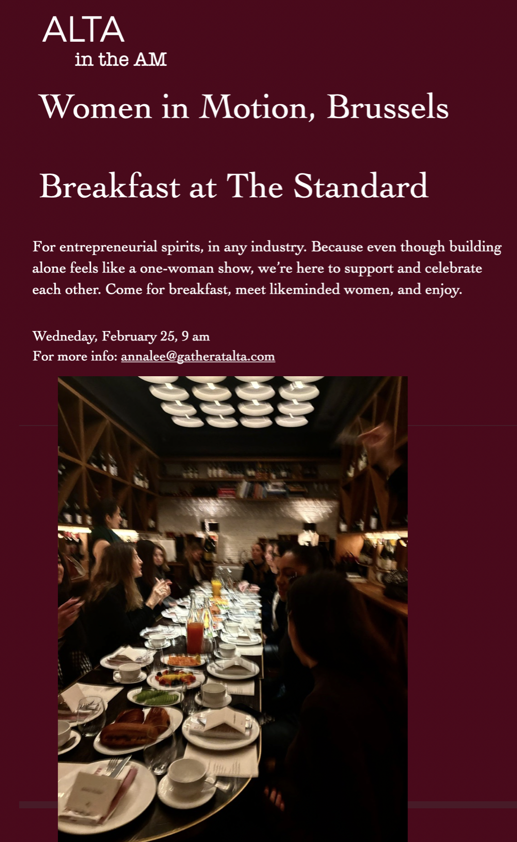 Feb 25, Women in Motion, The Standard Brussels