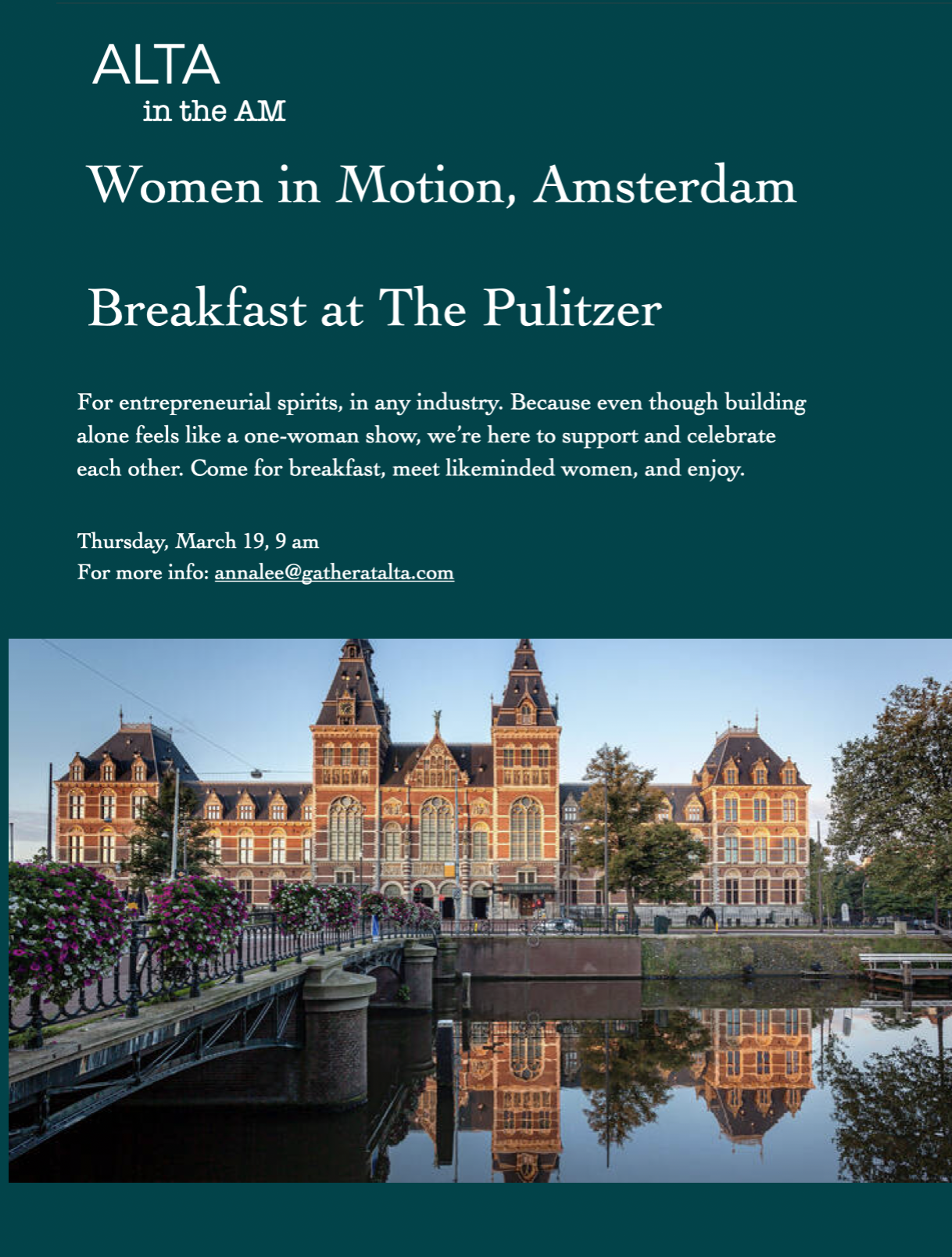 March 19, Women in Motion, Amsterdam