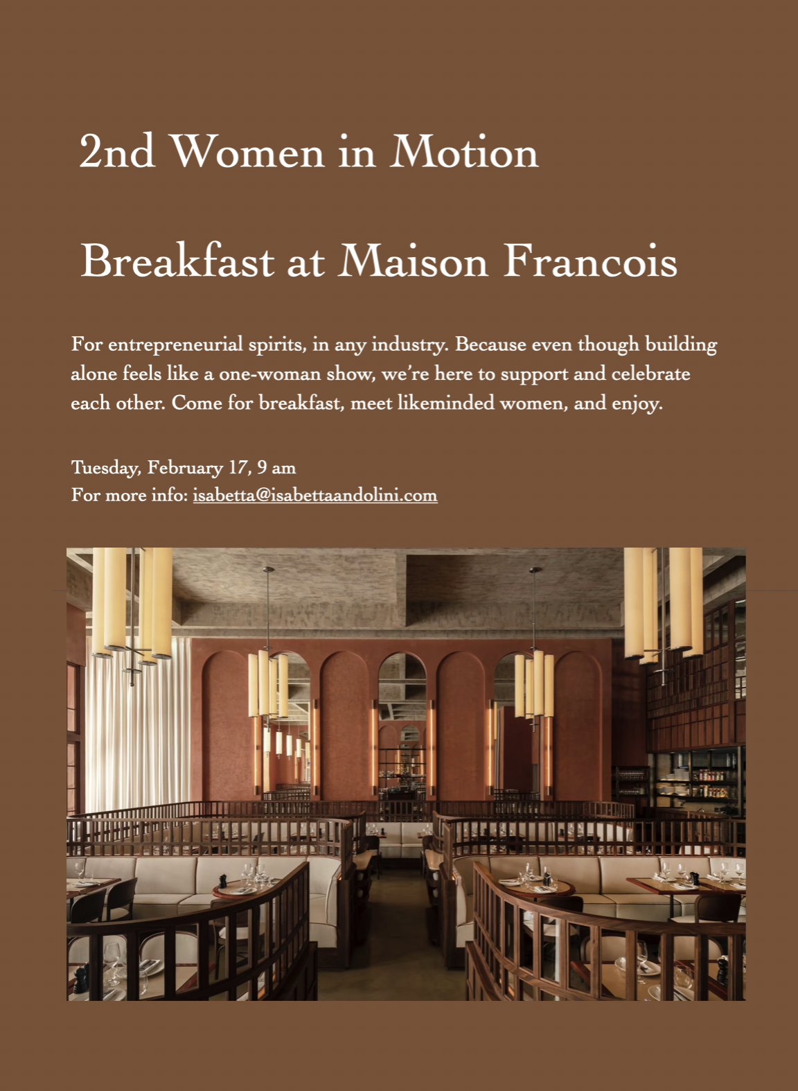 Feb 17: Women in Motion Breakfast, London