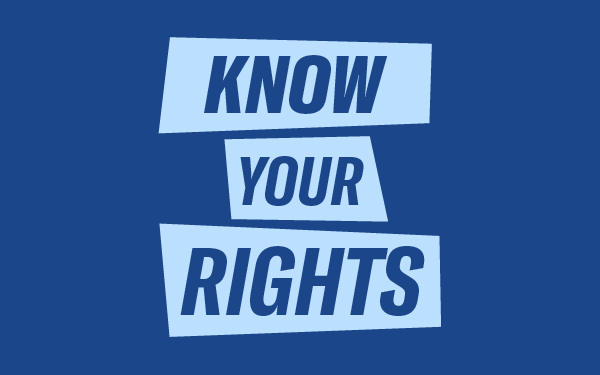 Know your rights sign