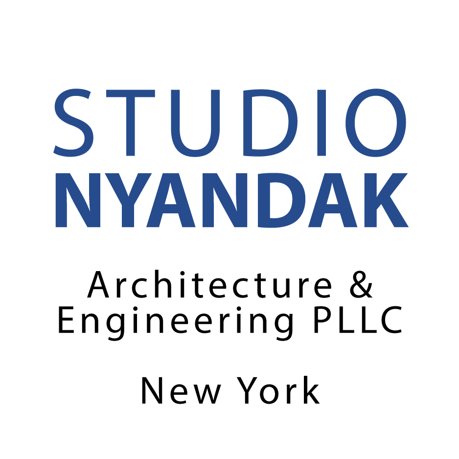 Logo for Studio Nyandak featuring black and dark blue text on a white background.