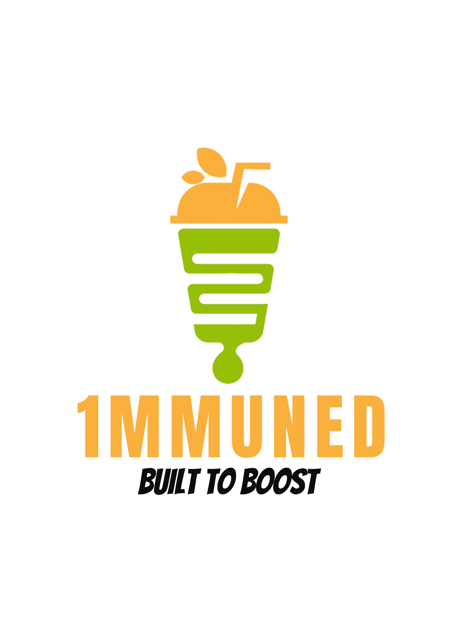 1MMUNED immunity shot brand logo with “Built to Boost” tagline