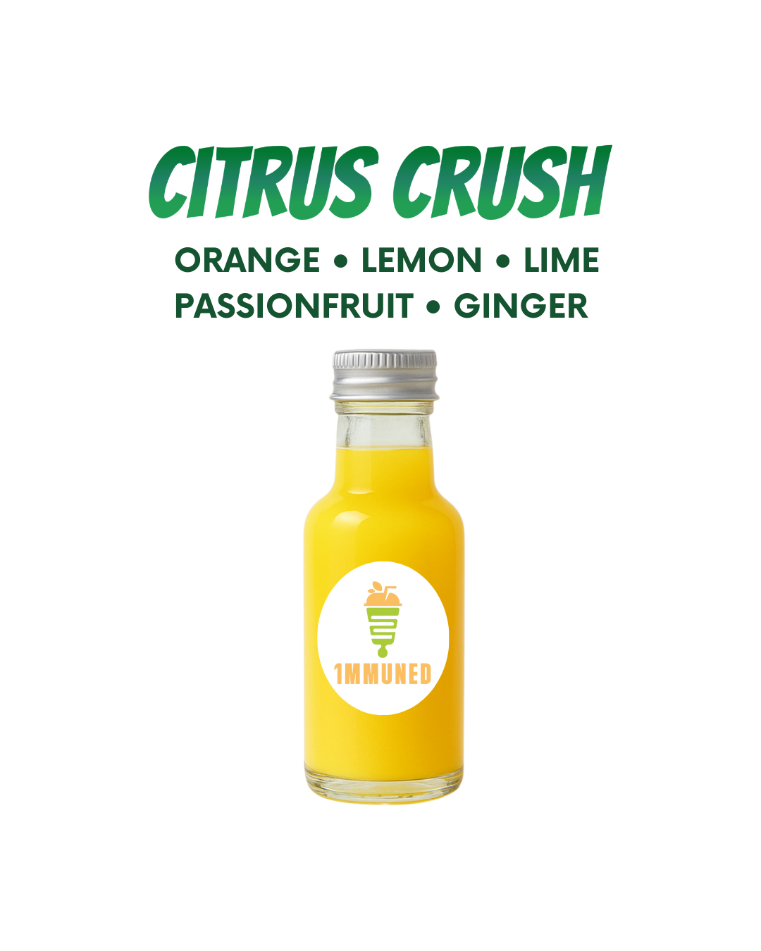 1MMUNED Citrus Crush immunity shot bottle