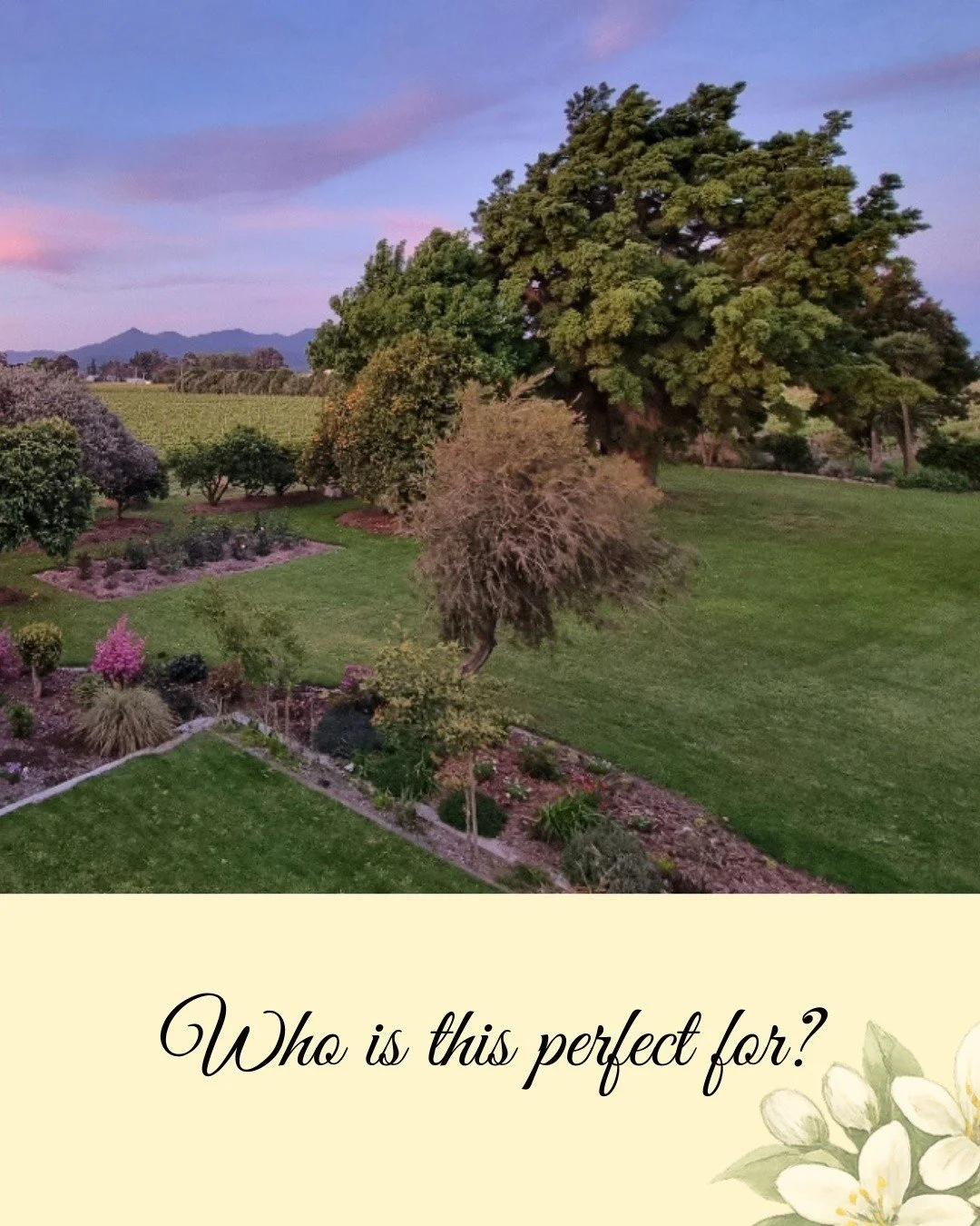 Who is this perfect for? 🍊✨

Not the couple who wants a huge guest list and a day that feels rushed from start to finish.

This is for the ones who want something slower. More intentional.
The kind of wedding where you can actually be present, take 