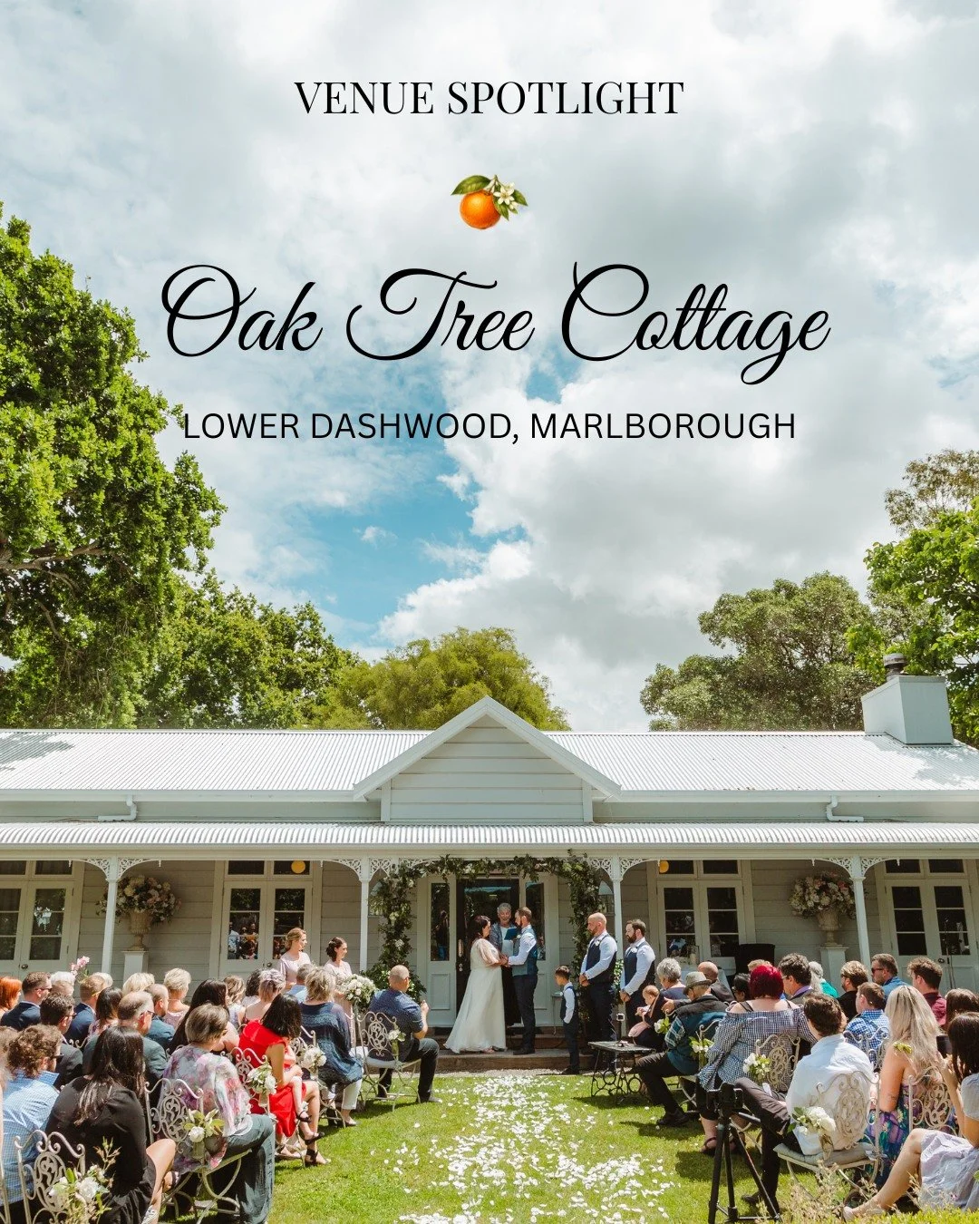Another beautiful space has joined The Little Orange Tree 🍊

Tucked away in Lower Dashwood, Oak Tree Cottage offers timeless charm, mature gardens, and a relaxed Marlborough setting for intimate wedding celebrations.

It's easy to imagine gathering 