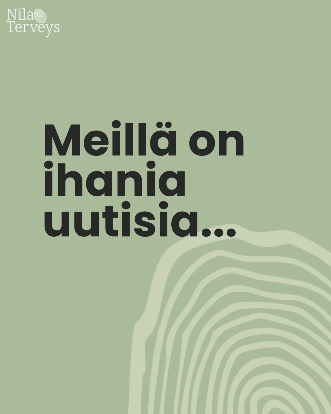 Arvatkaa mit&auml;!

Meid&auml;n nettisivut pullahti uunista ulos, menk&auml;&auml; katsomaan 👉www.nilaterveys.fi👈

Sivujen, valokuvien, somepohjien ja koko br&auml;ndi-ilmeen takana on huippulahjakas @iida.schwartz , kiitos Iida ihan kaikesta 💓💓