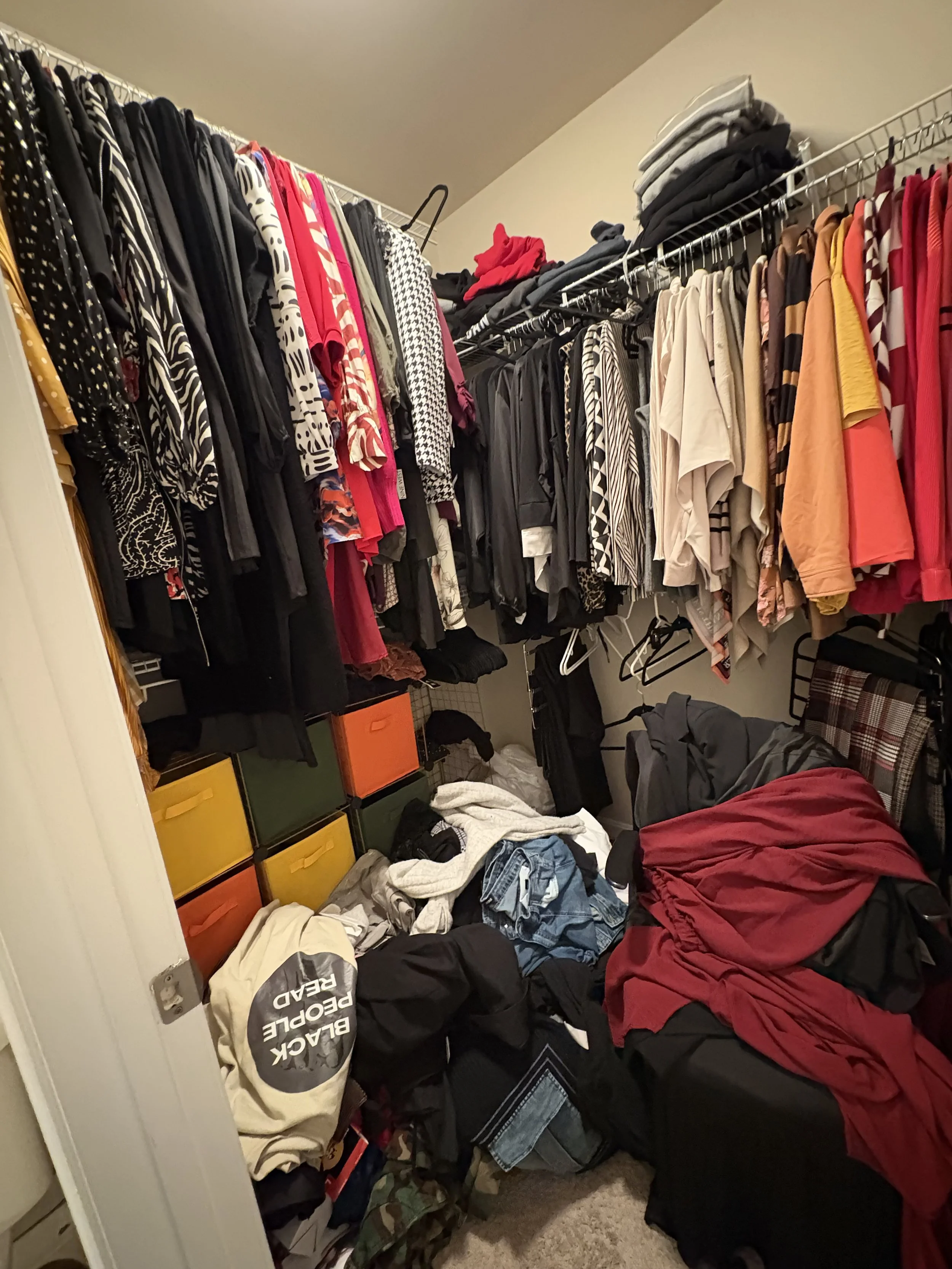 before-closet-organization-transformation-maryland completed by Still Nest Professional Organizing in Baltimore, Maryland.