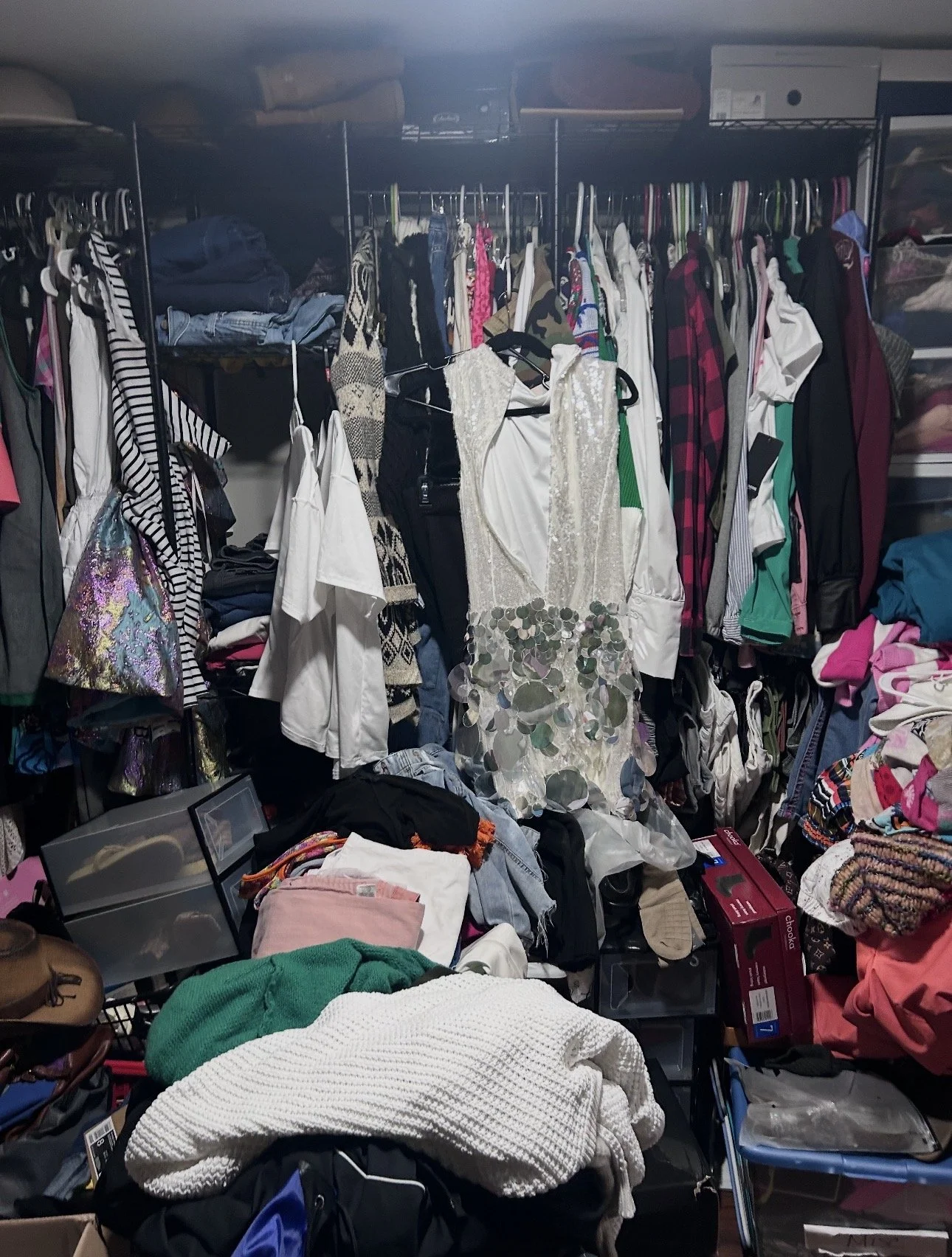 before-closet-organization-transformation-maryland completed by Still Nest Professional Organizing in Baltimore, Maryland.