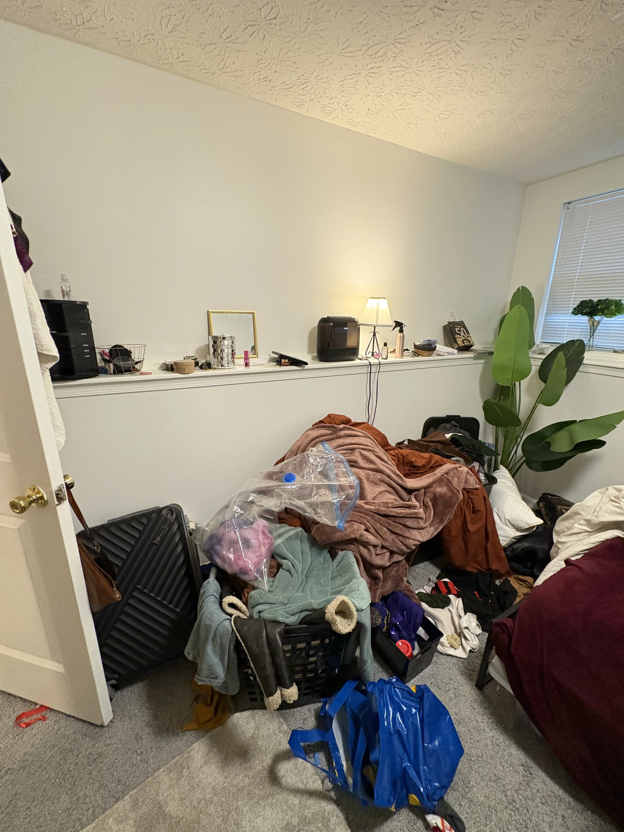 before-bedroom-organization-transformation-maryland completed by Still Nest Professional Organizing in Baltimore, Maryland.