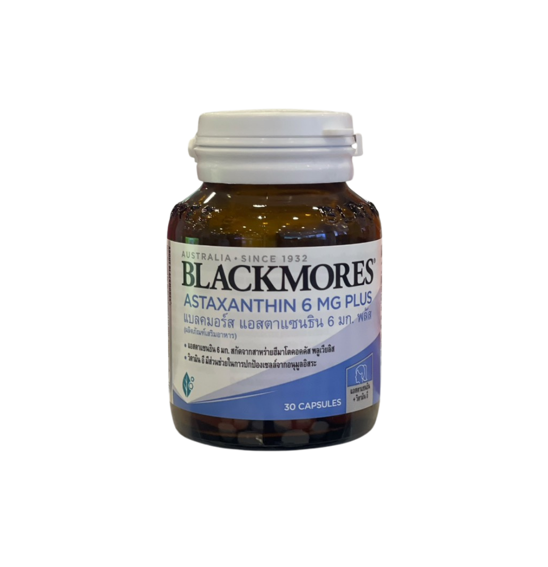 Blackmores Astaxanthin 6 mg plus แบลคมอร์ส แอสตาแซนธิน 6มก. พลัส 30 แคปซูล