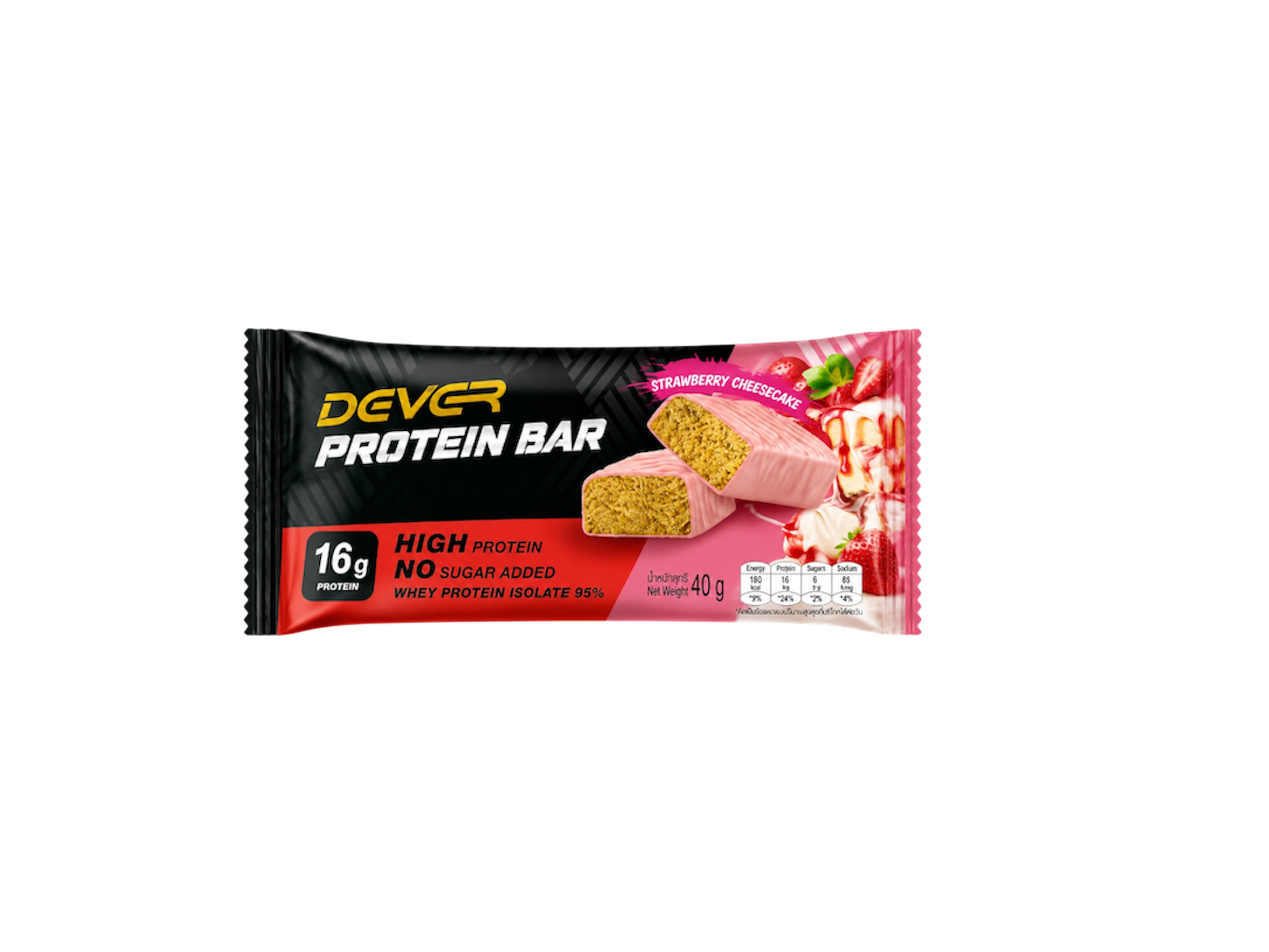 DEVER Protein Bar Strawberry Cheesecake