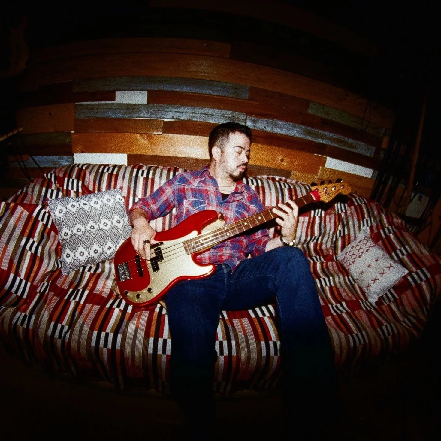 Chuy Leon, bassist and backing vocalist for LaOx. Photo by Leo Burciaga.