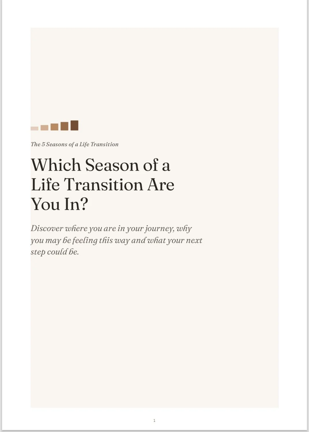 The 5 Seasons of a Life Transition