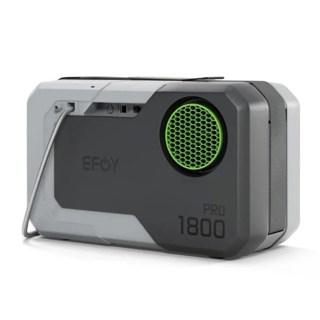 Tragbare DJ-Playback-Anlage mit Lautsprecher und Kabel, grau und schwarz, Marke EFAY PRO 1800.
