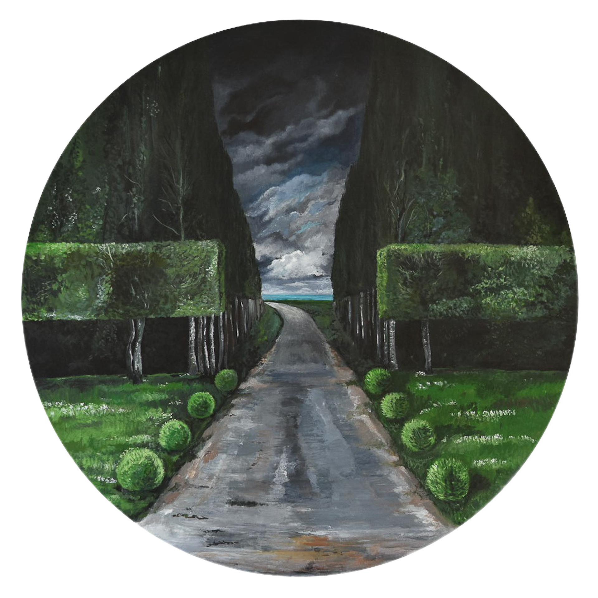 FAREWELL CHATAUE  2020,
acrylic on birchwood,
50 x 50cm 