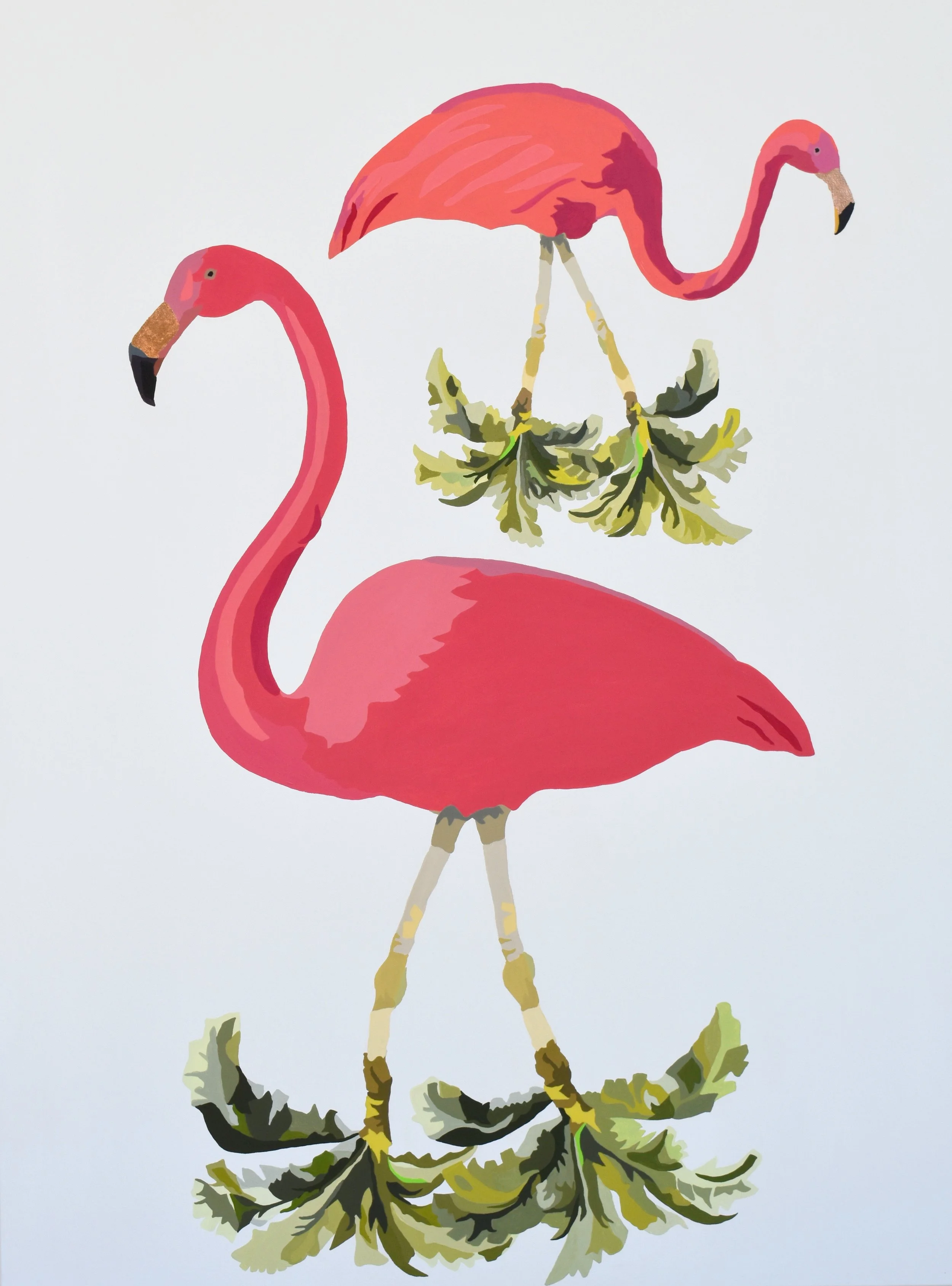 Featherstone Palms  2017 - acrylic & copper leaf on canvas
122.0 x 91.0 cm
