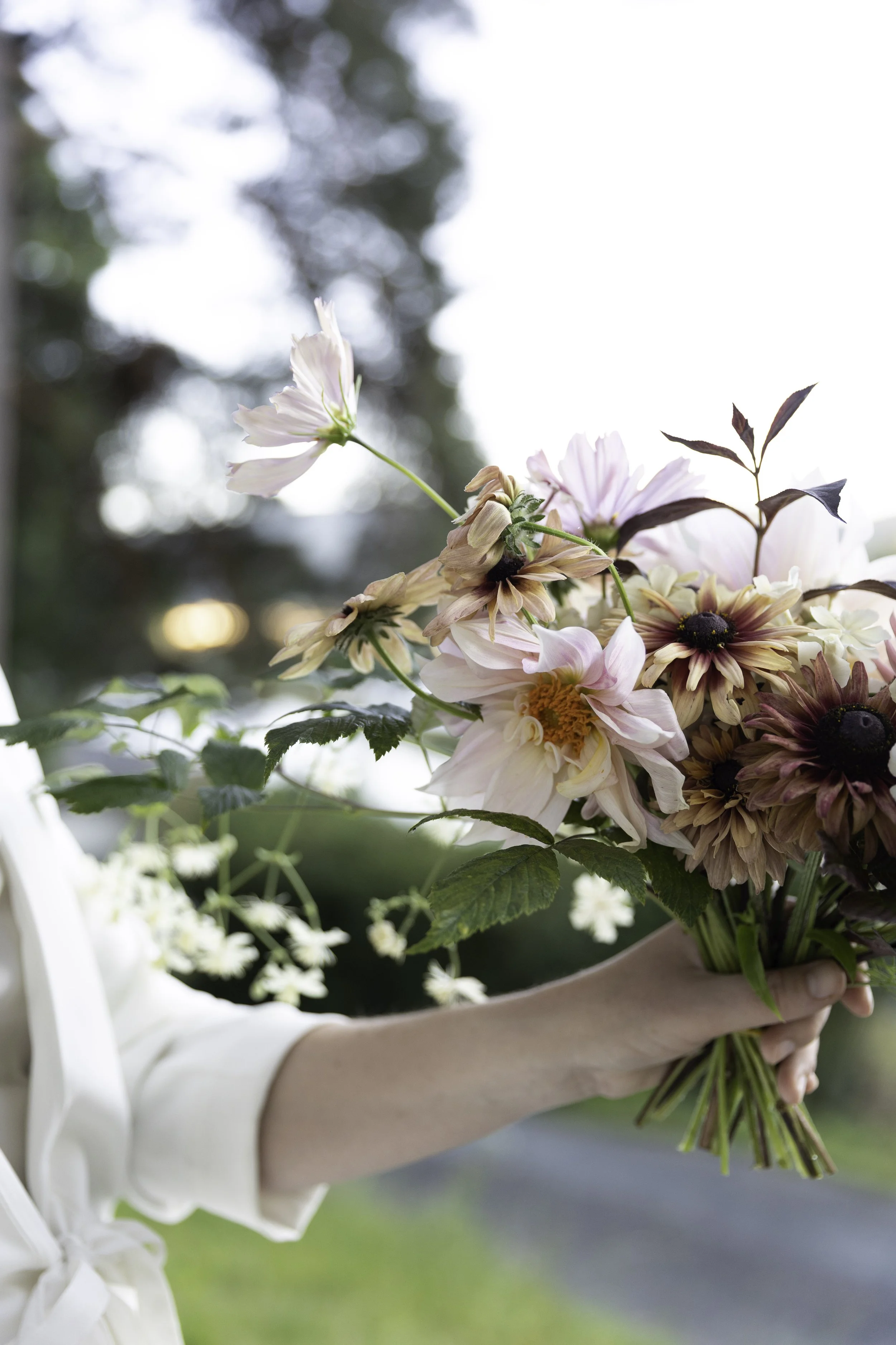 Blomster Bryllup Bryllupsblomster Brudebukett Georgine Cafe au lait 