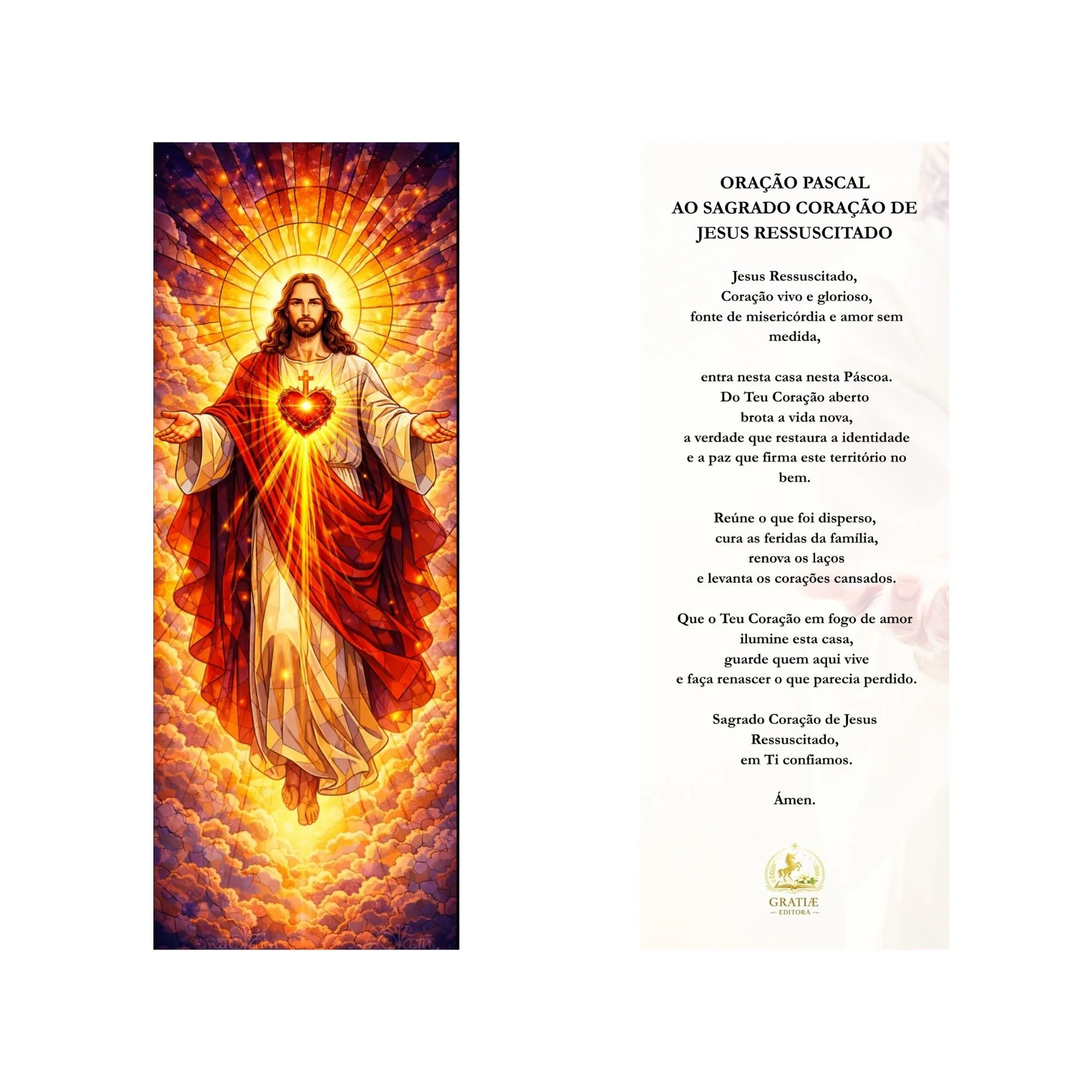 Marcador • Pagela Pascal | Cristo Ressuscitado — Sagrado Coração