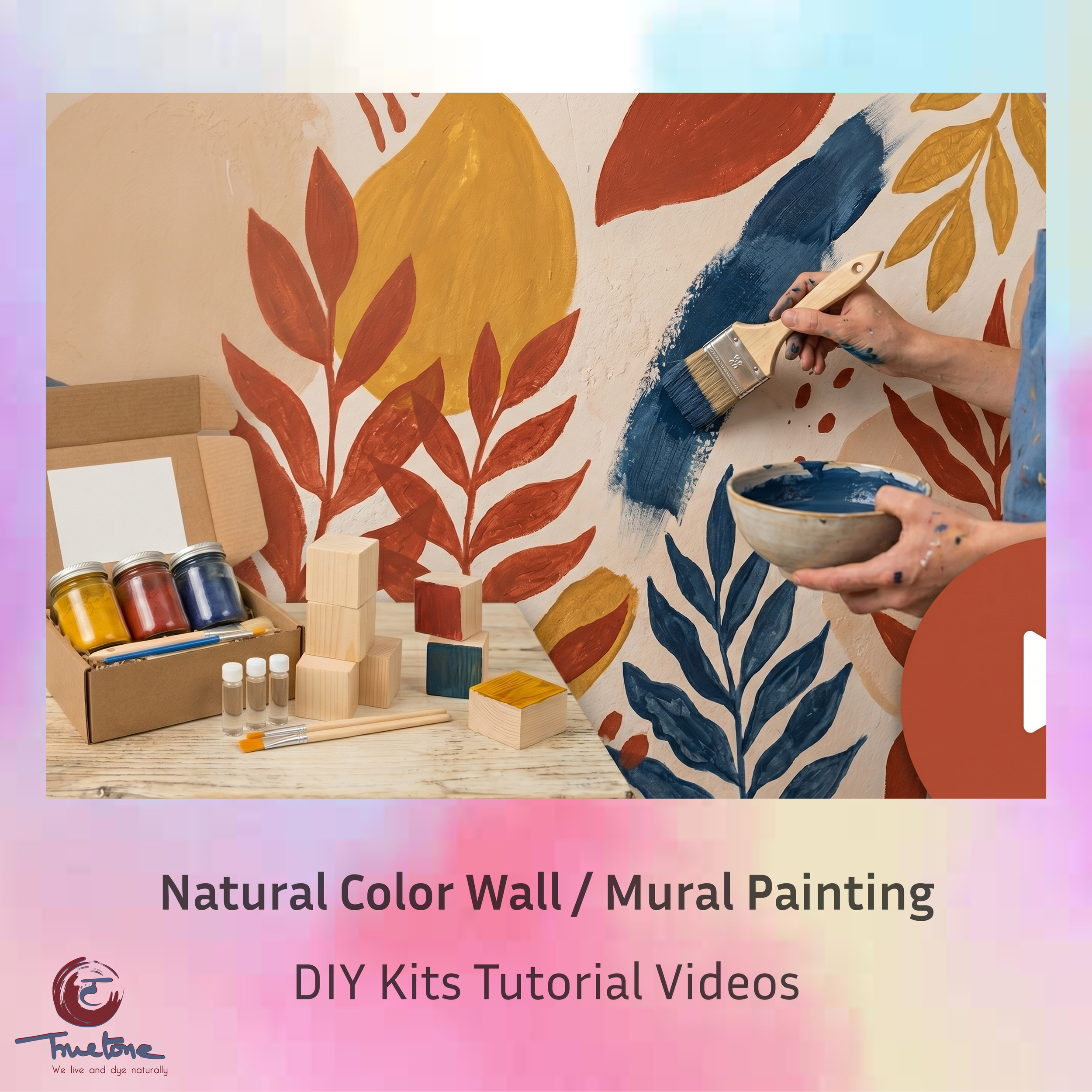 DIY Kit Tutorial Video: Natural Colors Wall Mural Painting | Truetone Ink