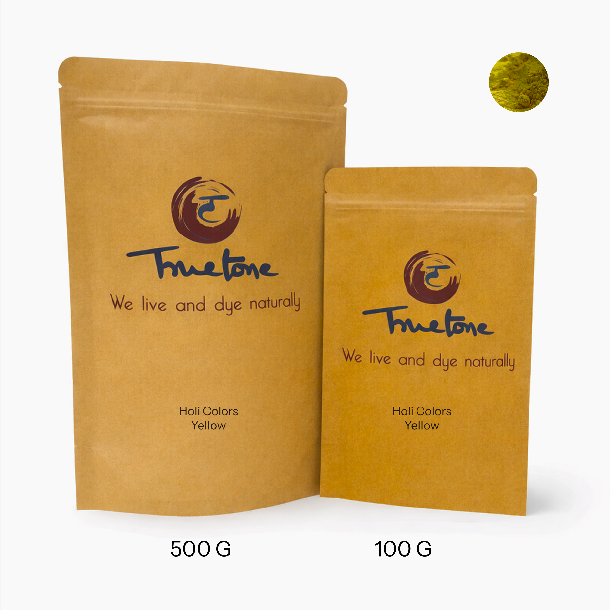 Yellow | Holi Colors | 100 Gms | 500 Gms | Truetone Ink