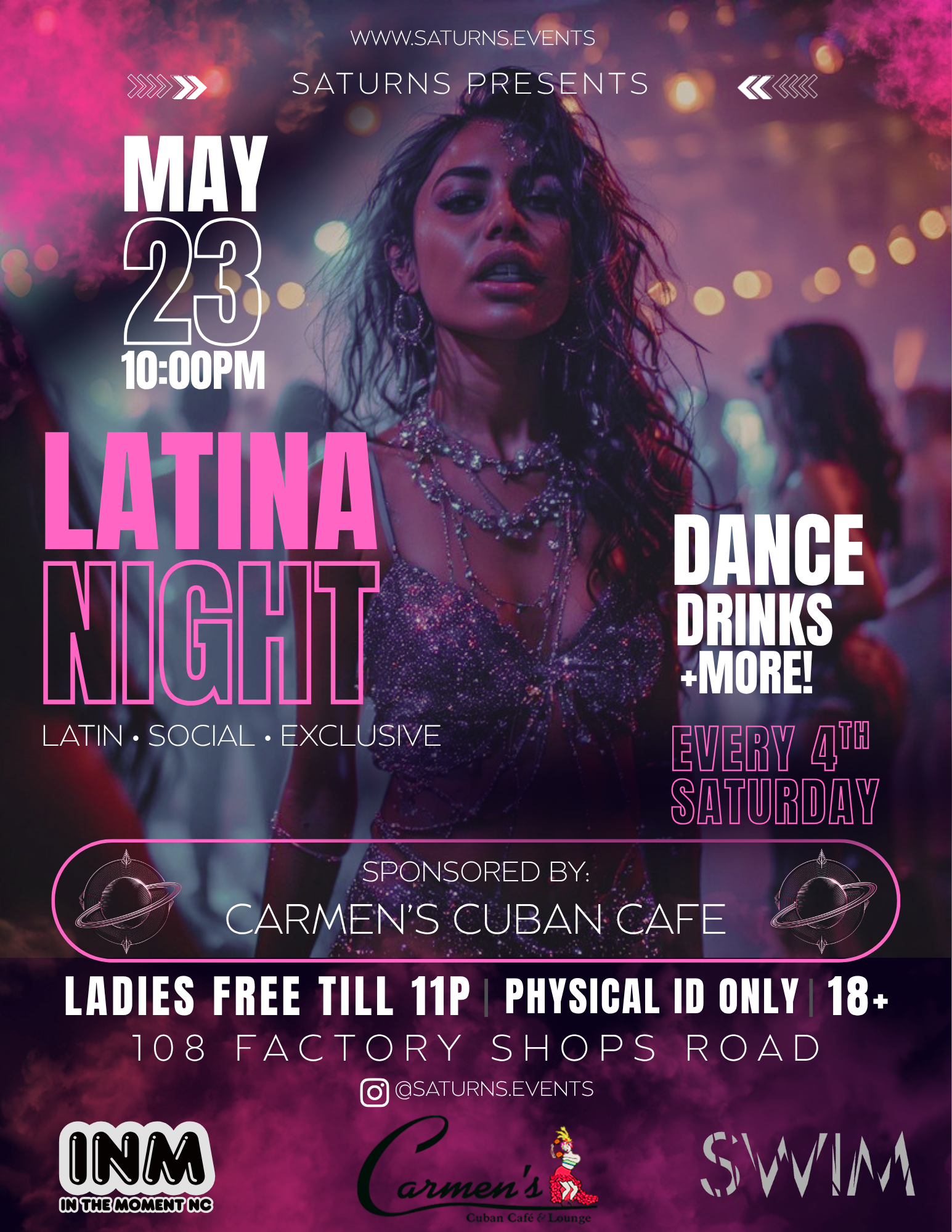 Latina Night: 4th Saturdays at Saturn's (Early Bird)