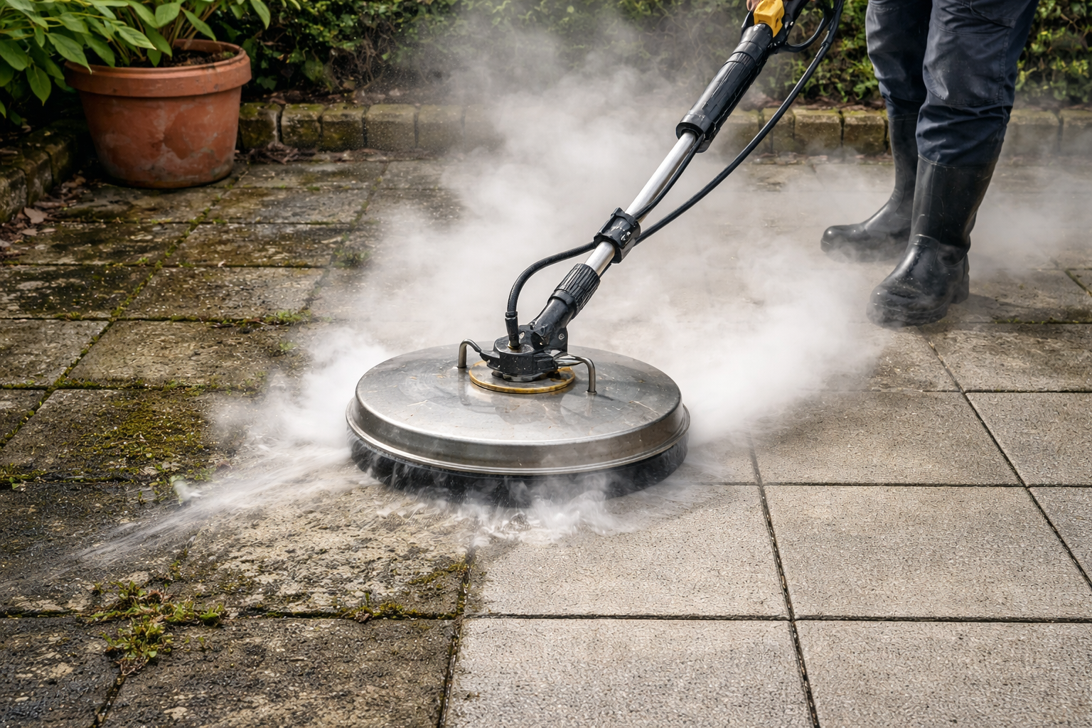 Surface cleaner som rengör markplattor