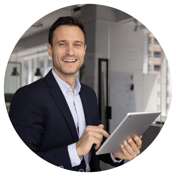 Male project manager leading an agile team