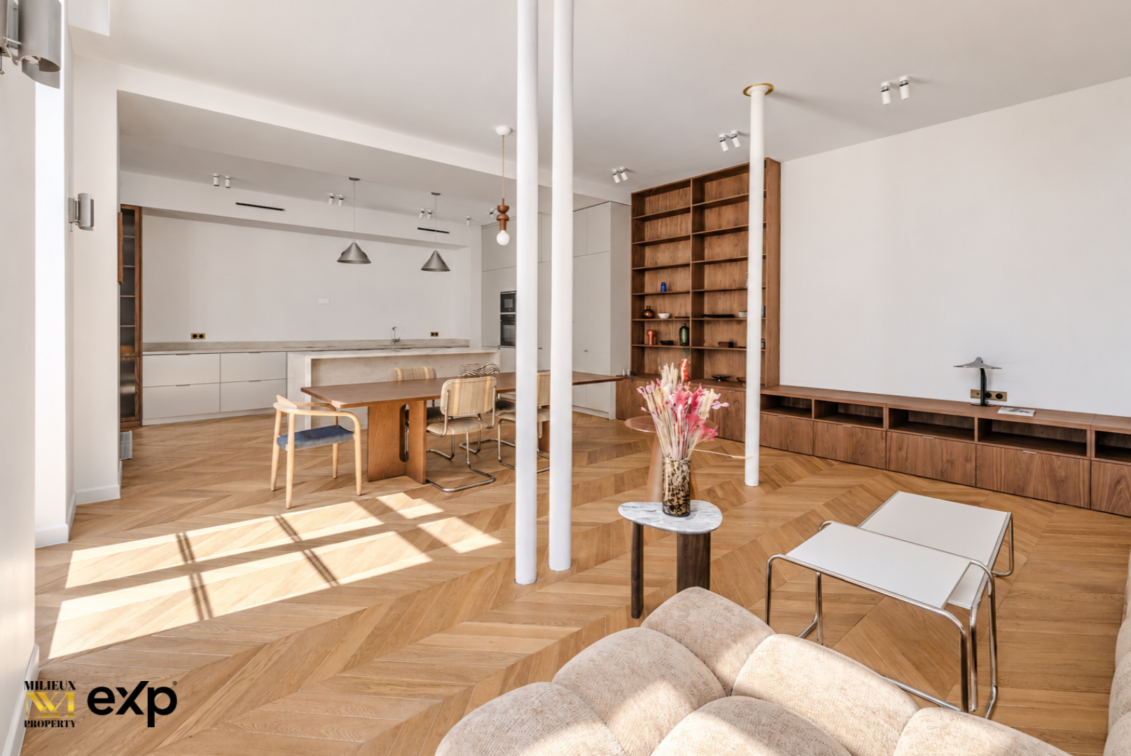 Living Room with Open Kitchen