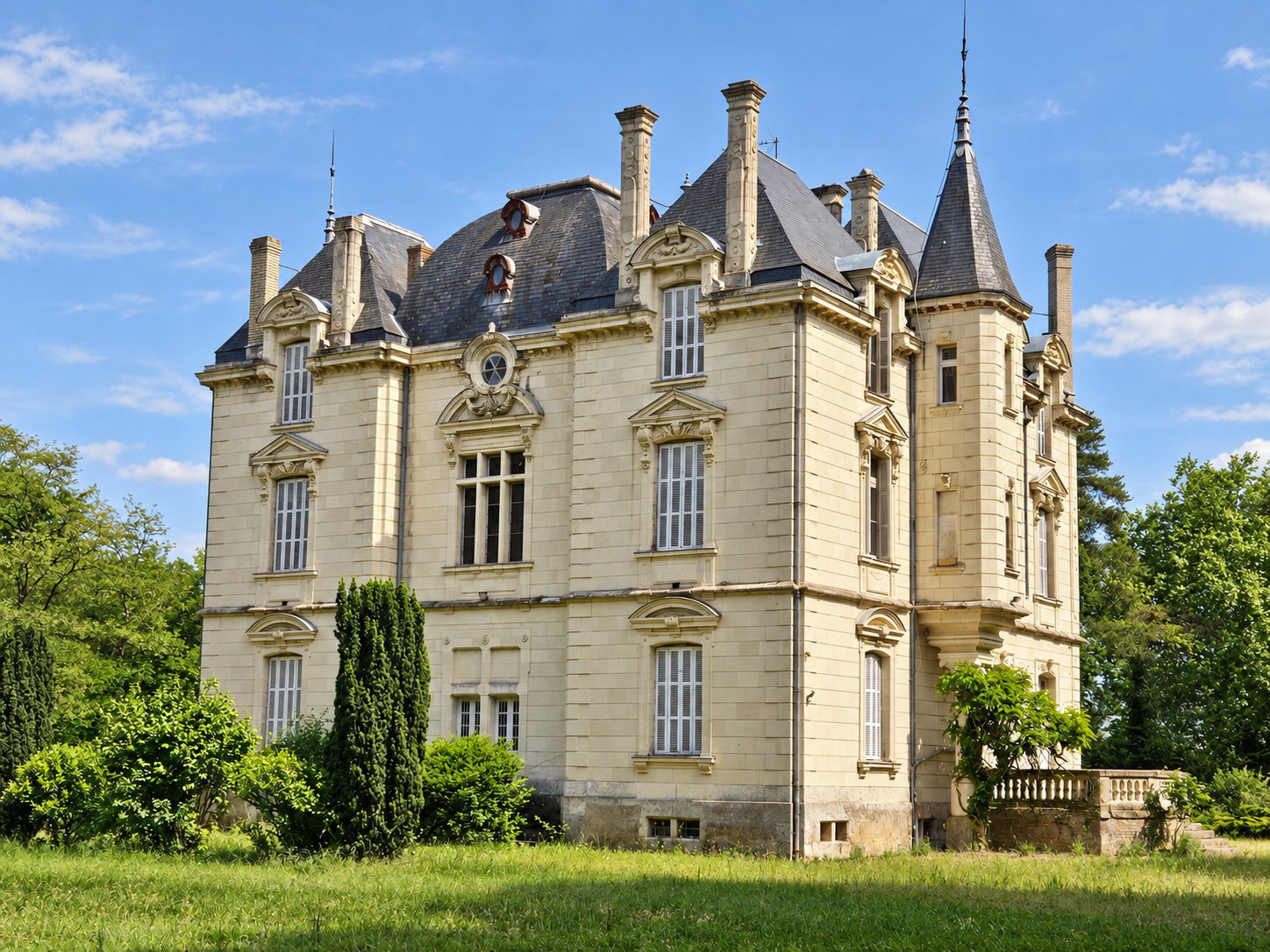 chateau-xixe-maine-et-loire-facade-tuffeau-tourelle.png