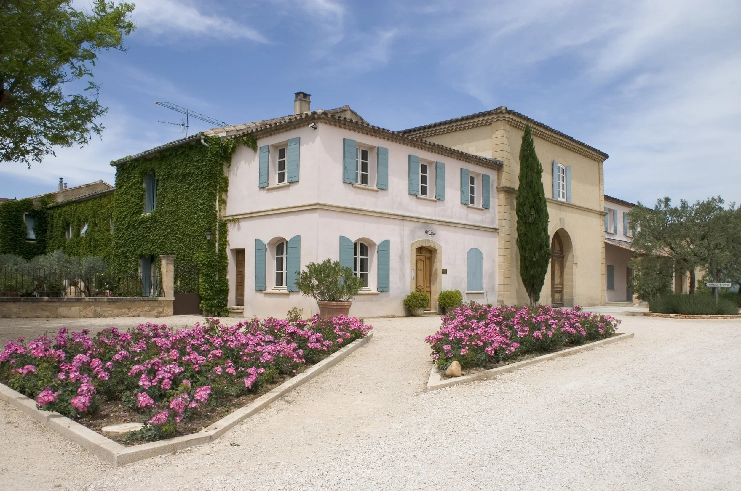 Exterior of luxury mansion in Provence.