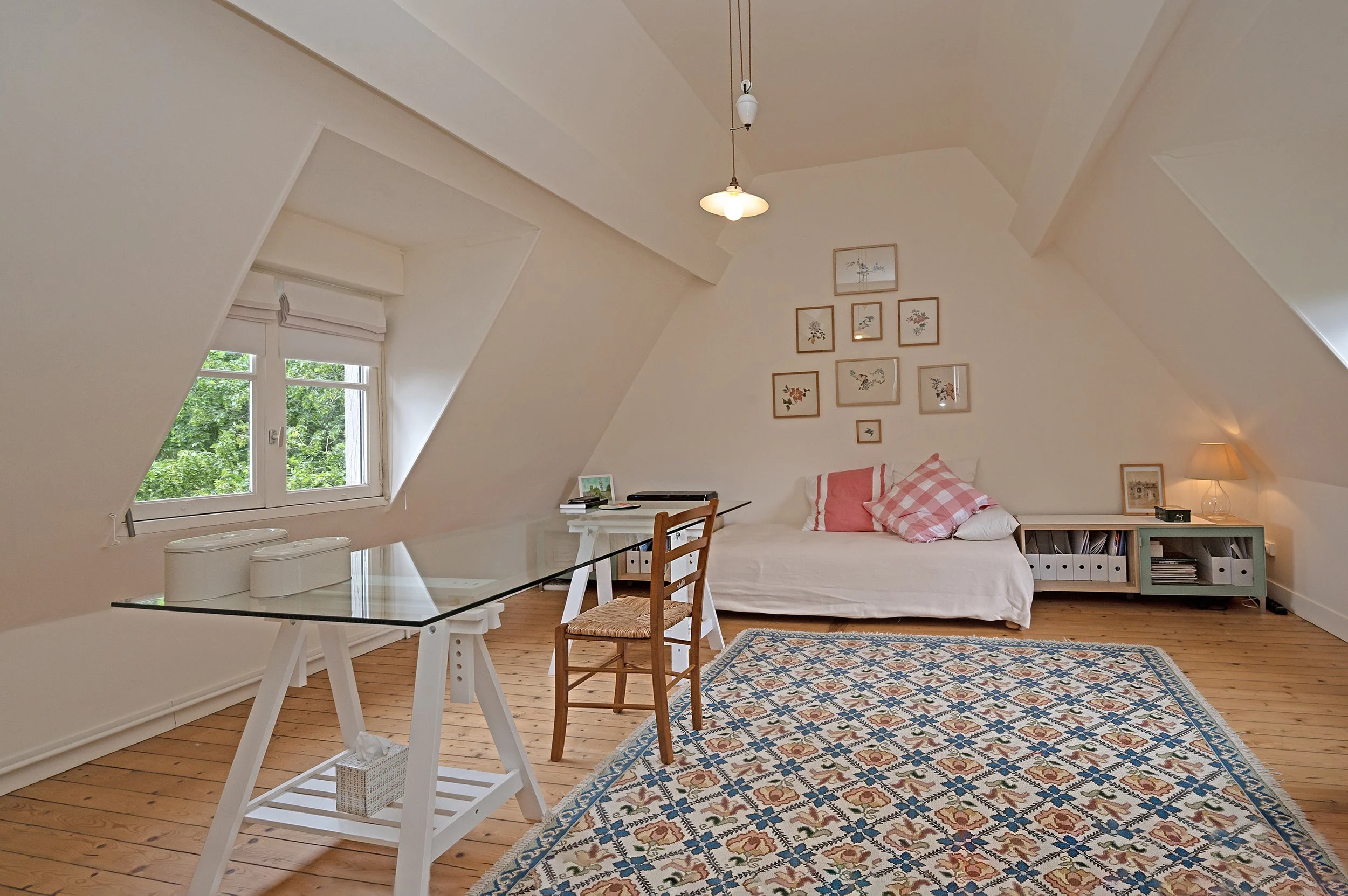 Bedroom on top floor of manor