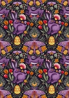 [Précommande] Tissu jersey coton/ Witchy Ostara Garden