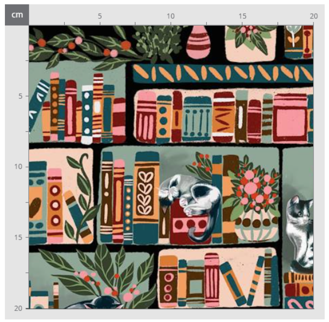 (PRECOMMANDE) Tissu French Terry / Chats de Bibliothèque