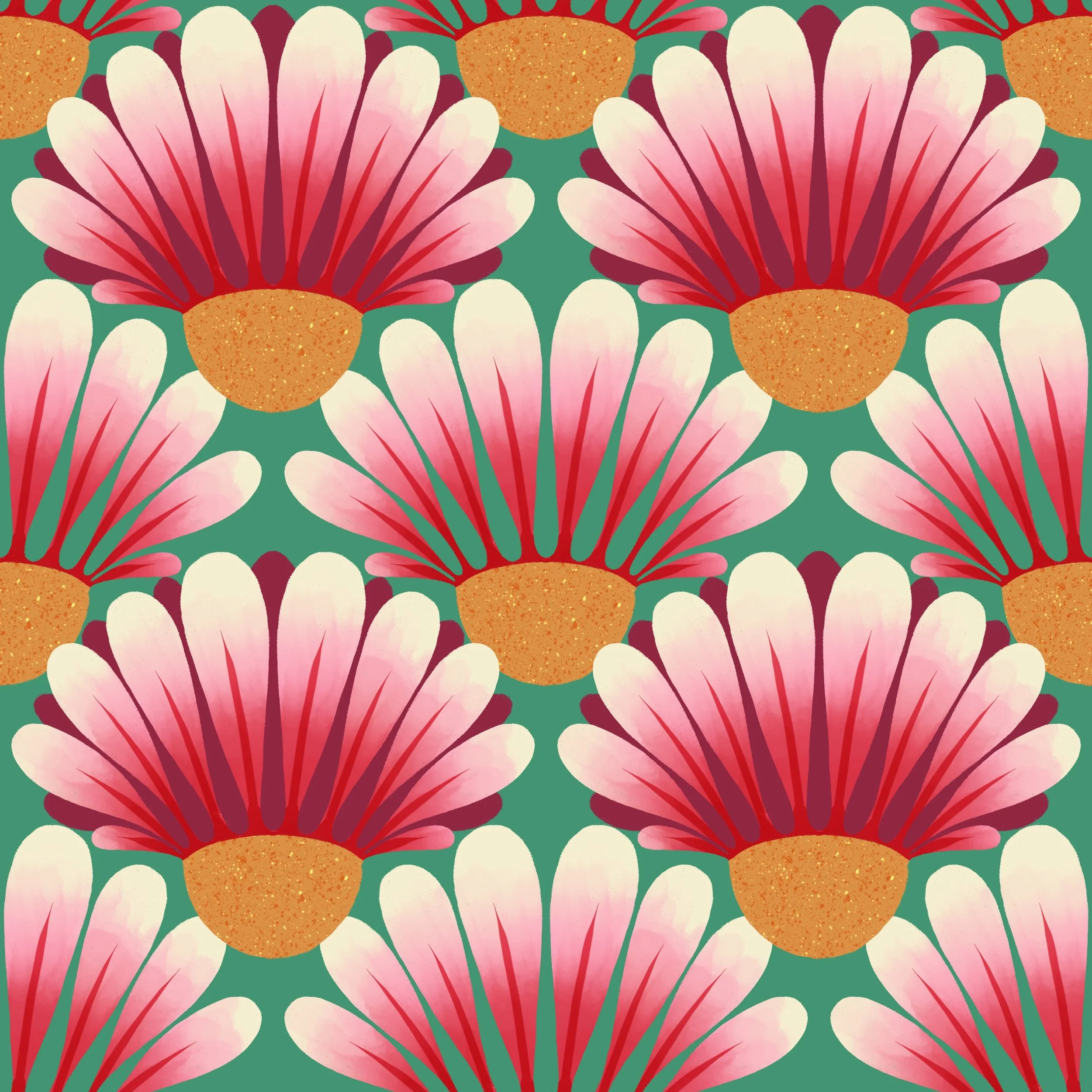 [Précommande] Tissu jersey coton / Pop Daisies GREEN