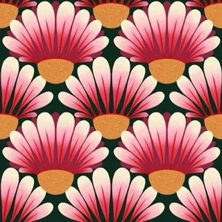 [Précommande] Tissu jersey coton / Pop Daisies DARK
