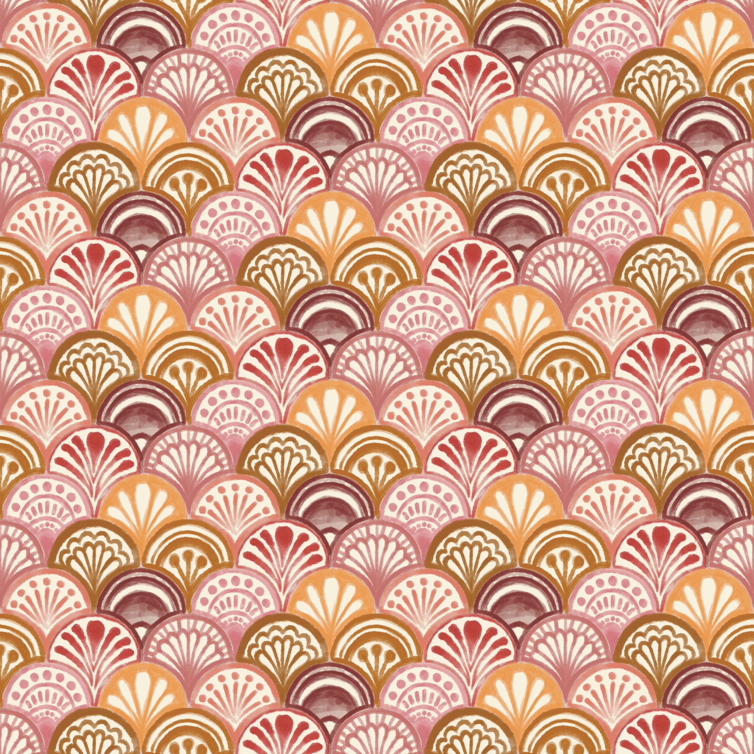 (PRECOMMANDE) Tissu satin coton / Coquille aquarelle sable
