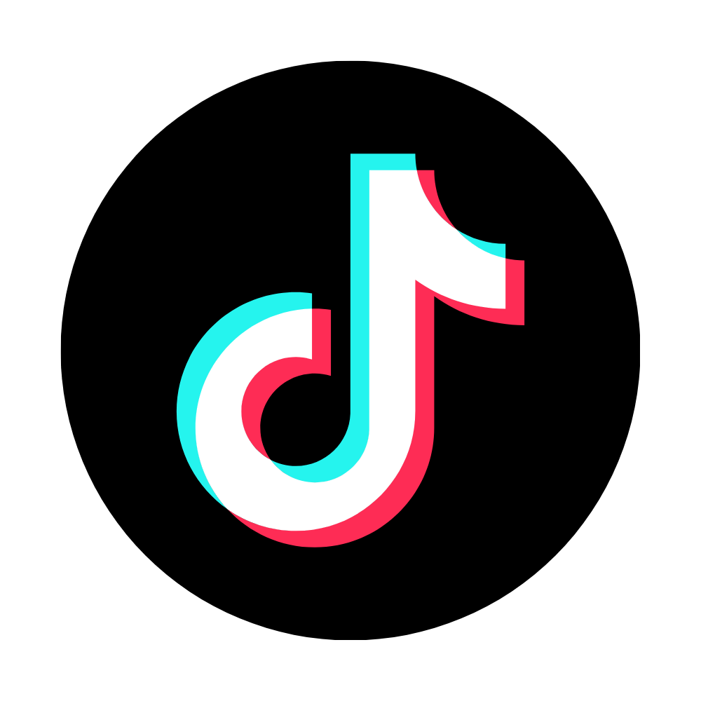 Logo de l'application TikTok sur un fond noir.