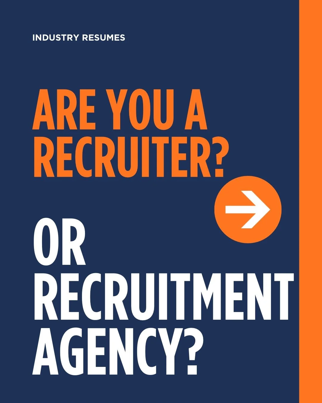 Are you a recruiter or recruitment agency tired of wasting time sifting through resumes that just don&rsquo;t hit the mark? 👀

At Industry Resumes, we make hiring easier.

✔️ Access job-ready, pre-vetted candidates
✔️ Skip the constant back-and-fort