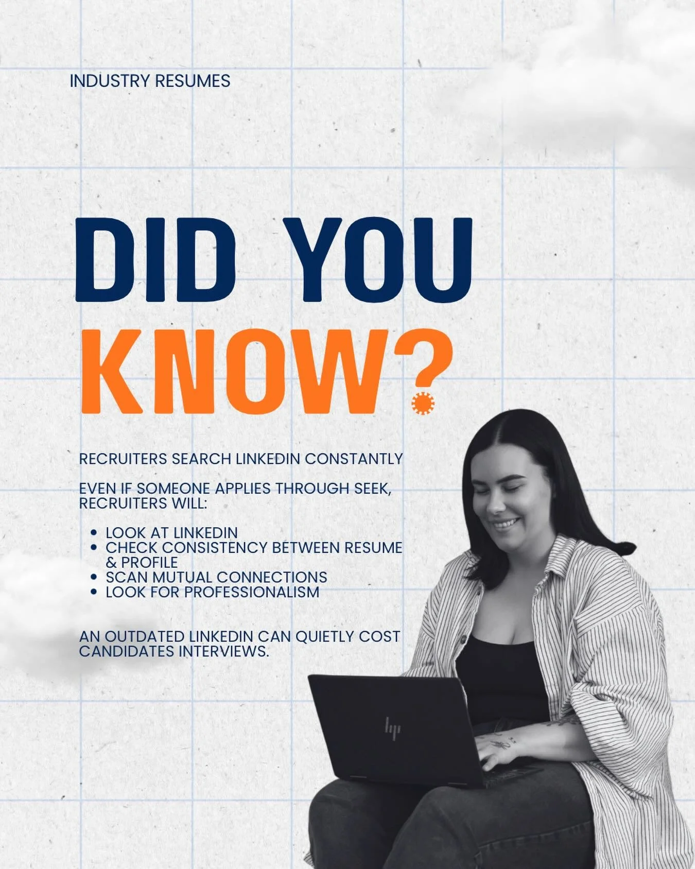 💡 DID YOU KNOW?

Recruiters aren&rsquo;t just reading your resume&hellip; they&rsquo;re cross-checking you online 👀

Even if you apply through SEEK, most recruiters will:
✔️ Look up your LinkedIn
✔️ Compare it to your resume
✔️ Check your activity 
