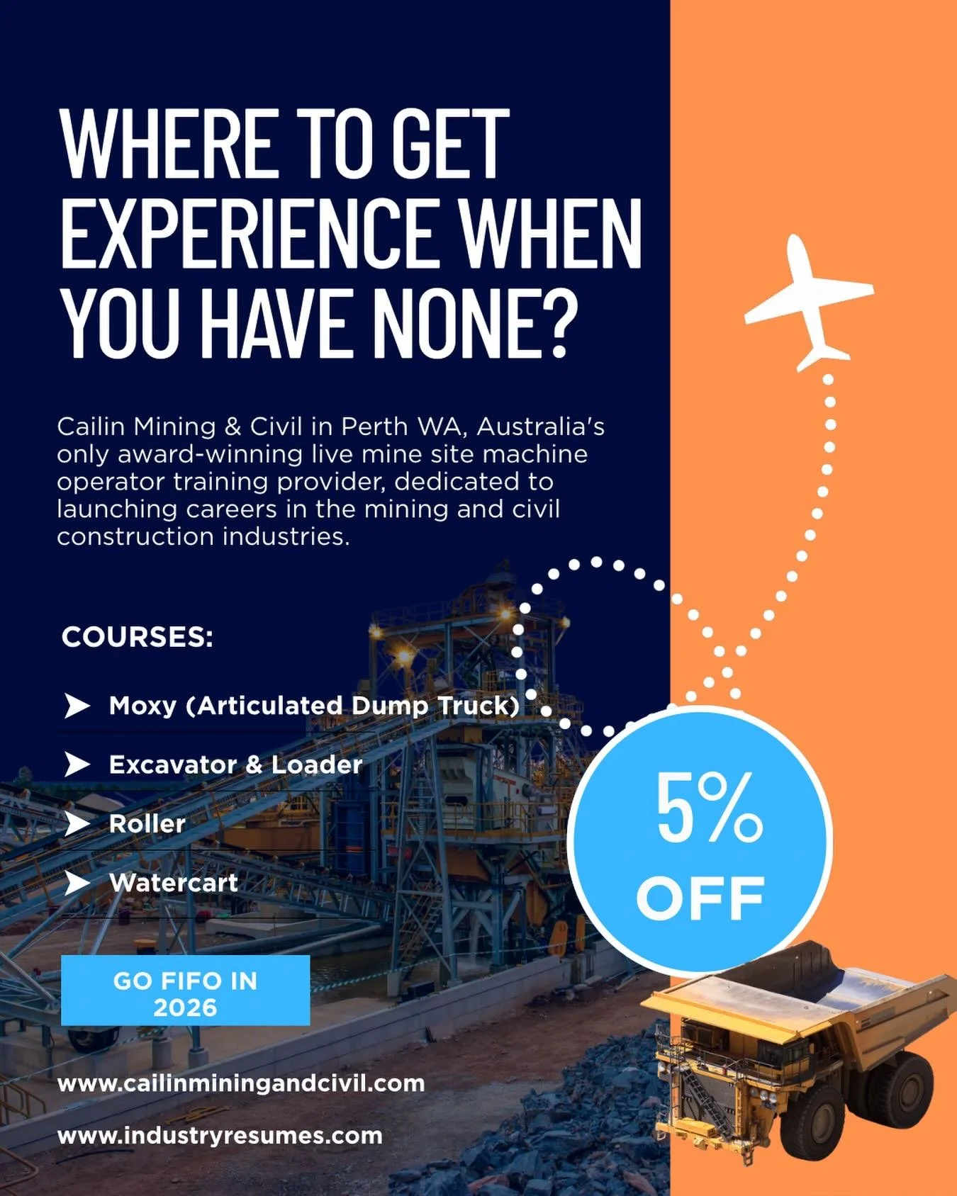 Want to break into FIFO but keep hearing &ldquo;you need experience first&rdquo;? 👷&zwj;♂️

This is exactly where training providers like @cailinminingciviltraining come in.

Based in Perth, Cailin Mining &amp; Civil offers specialised hands on mach