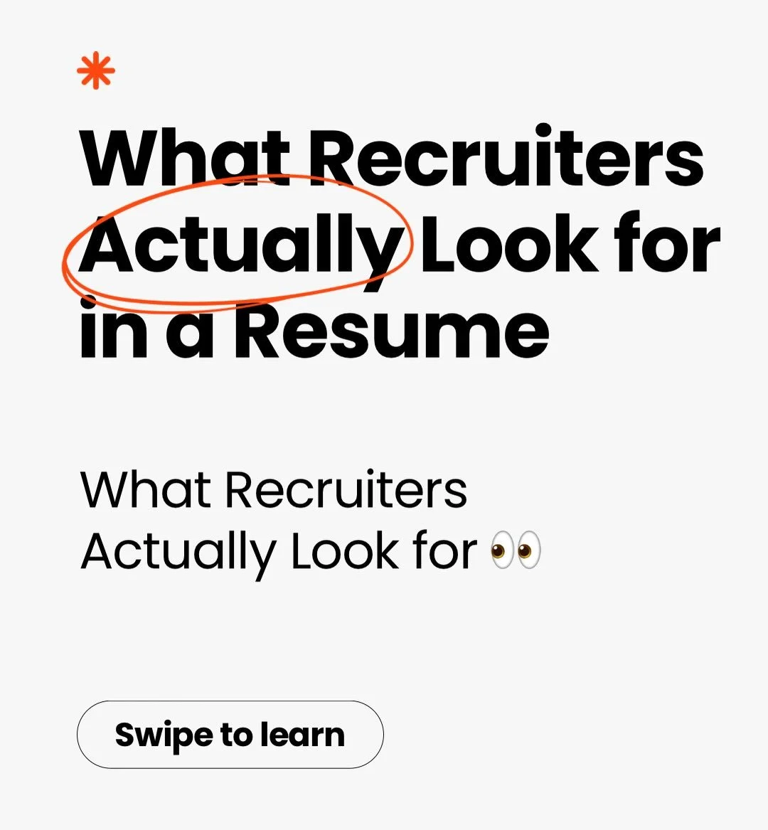 This fits your Industry Resumes tone well, educational, trust building, and with a clear CTA driving website traffic

Recruiters aren&rsquo;t spending 10 minutes reading your resume often it&rsquo;s closer to a few seconds. 👀

The resumes getting in
