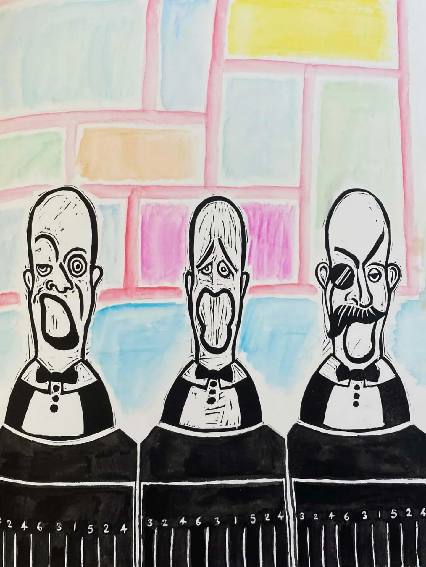 Found an old print of the Crooners arcade game at Luna Park. 🤡
.
.
.
#art #printmaking #artist #artistsoninstagram #artoftheday