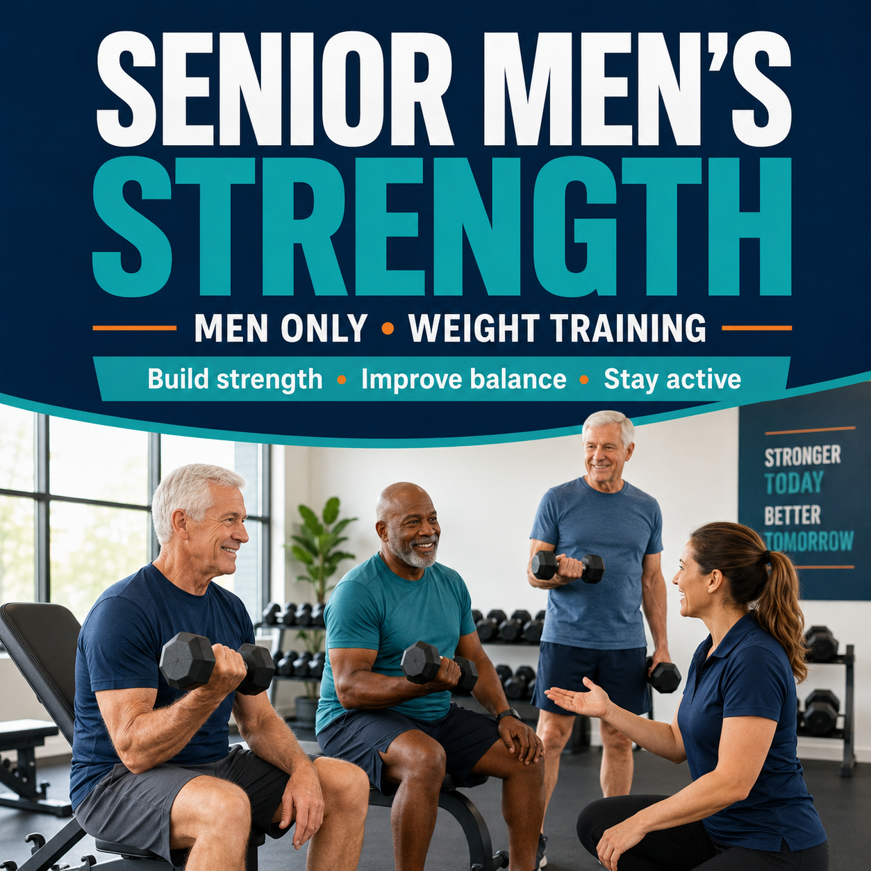 Strong & Steady Mens Only (over 50s) Tuesdays 1.00pm
