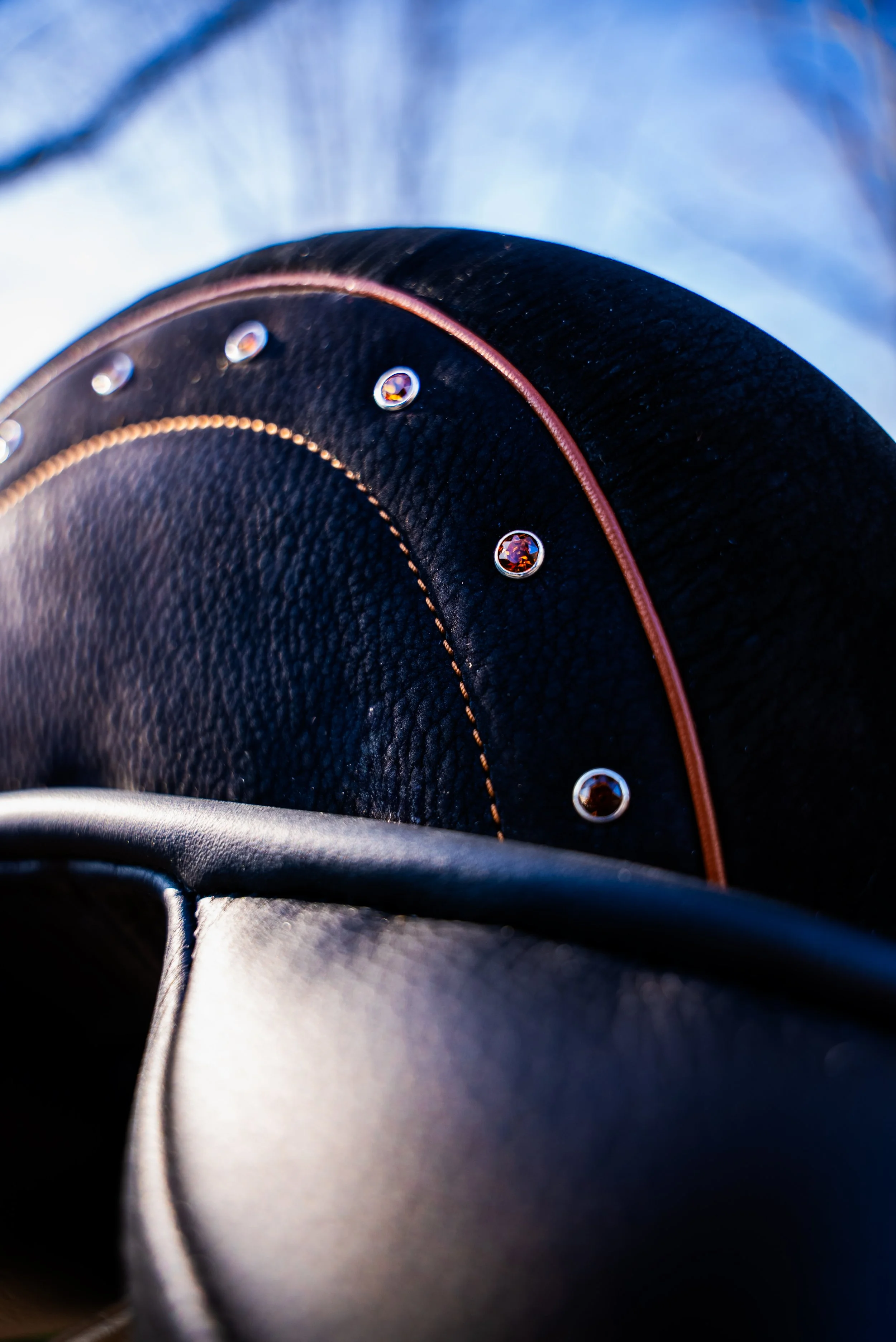 Buffalo black saddle with Swarovski crystals 