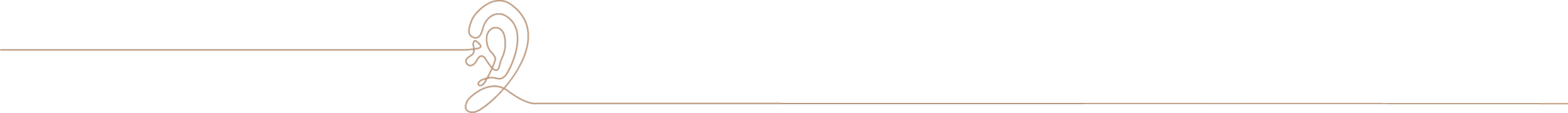 Single line drawing of an ear - Alex Maw Auricular Acupuncture