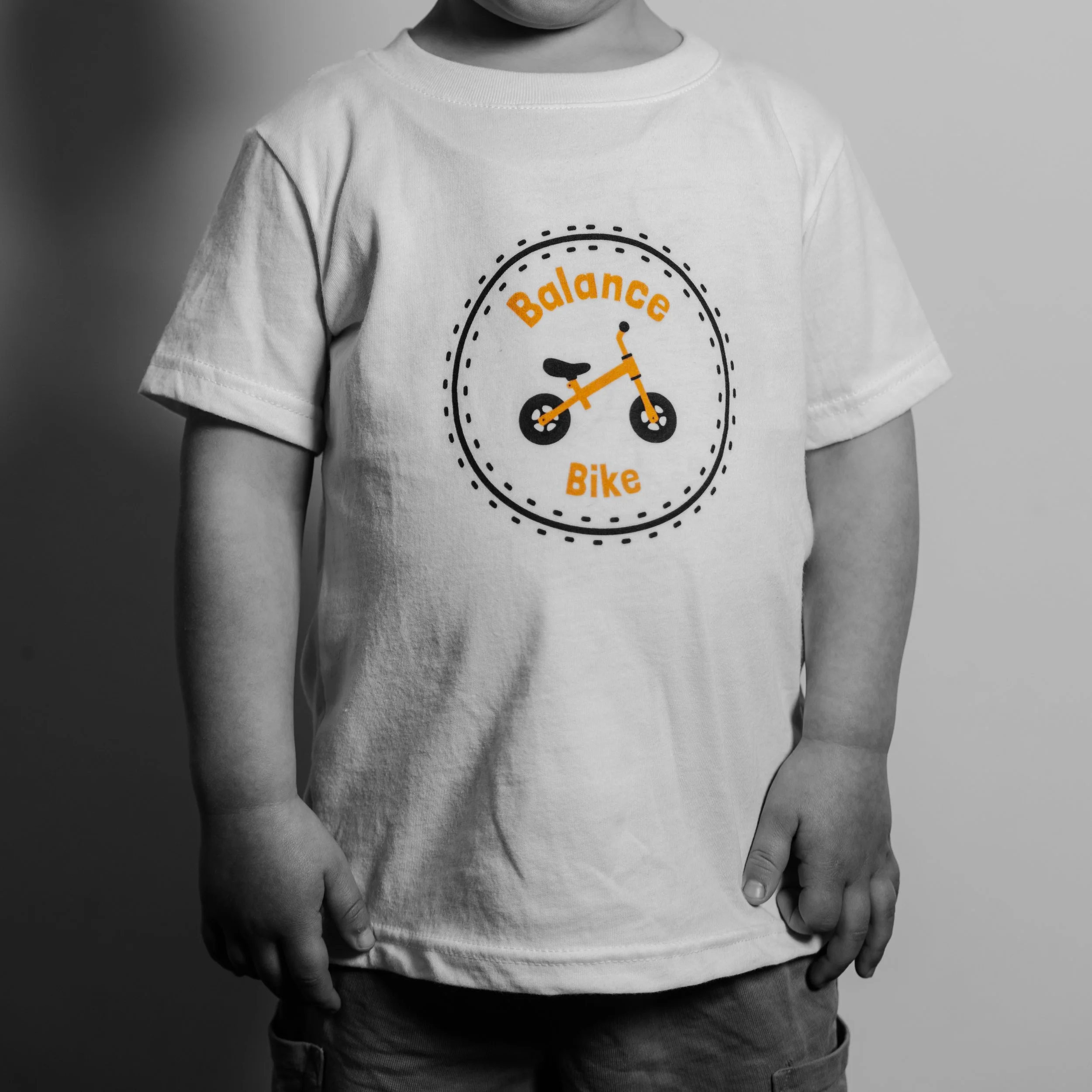 BALANCE BIKE - YELLOW on WHITE // Toddler jersey t-shirt - Cotton