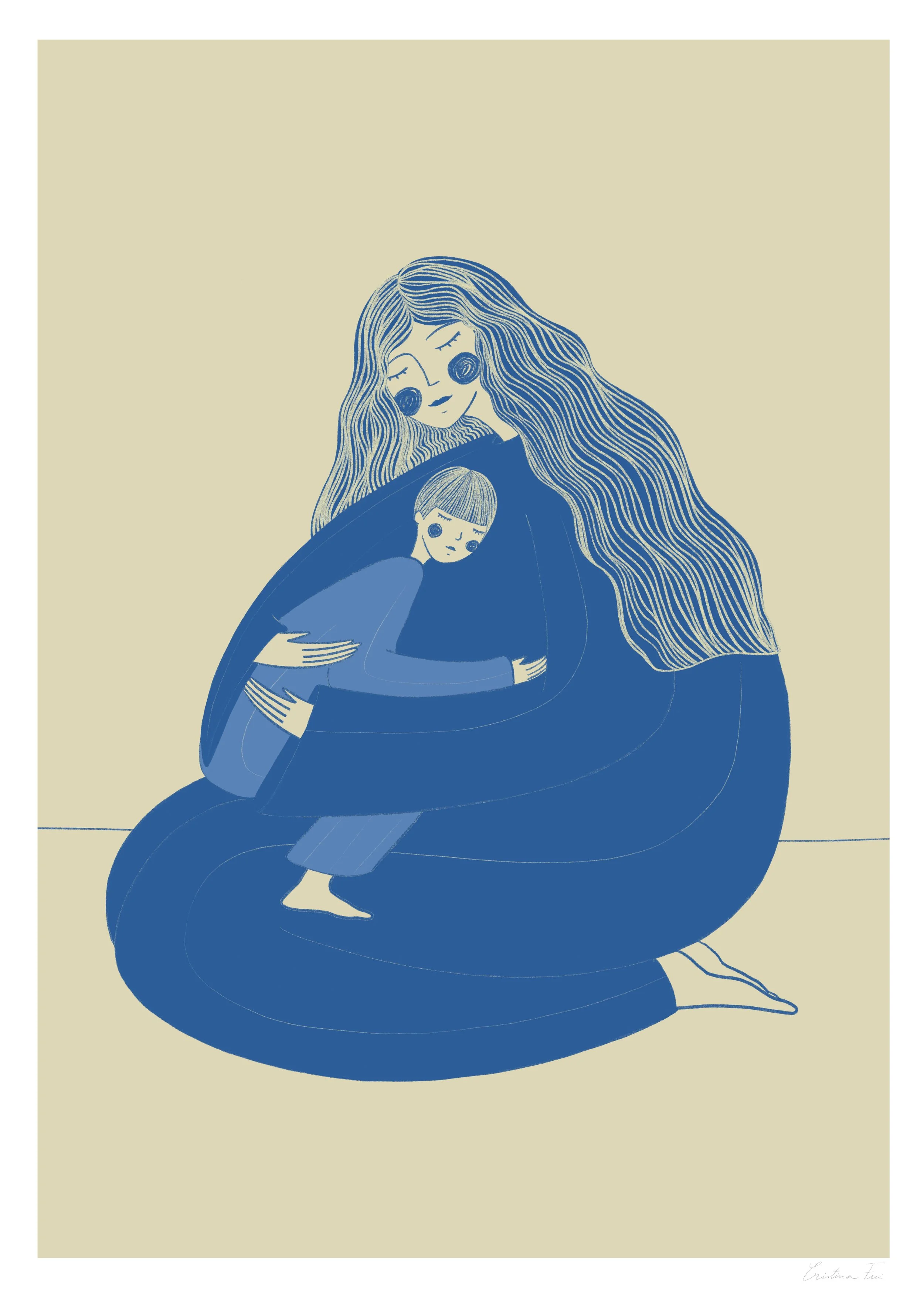 Illustration about the connectione between a mother and her child