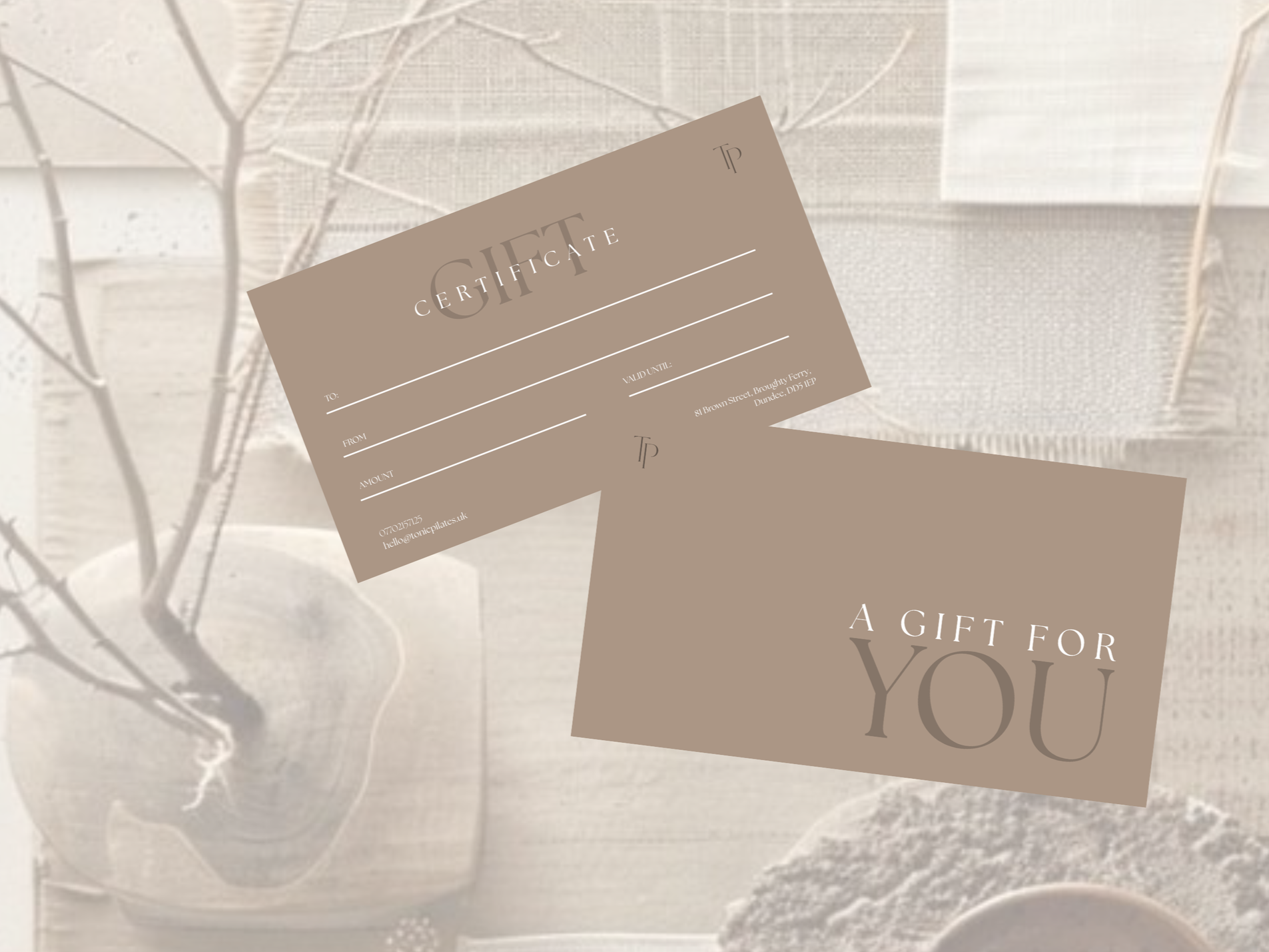 Tonic Pilates gift card to purchase for all classes prices starting £25 up